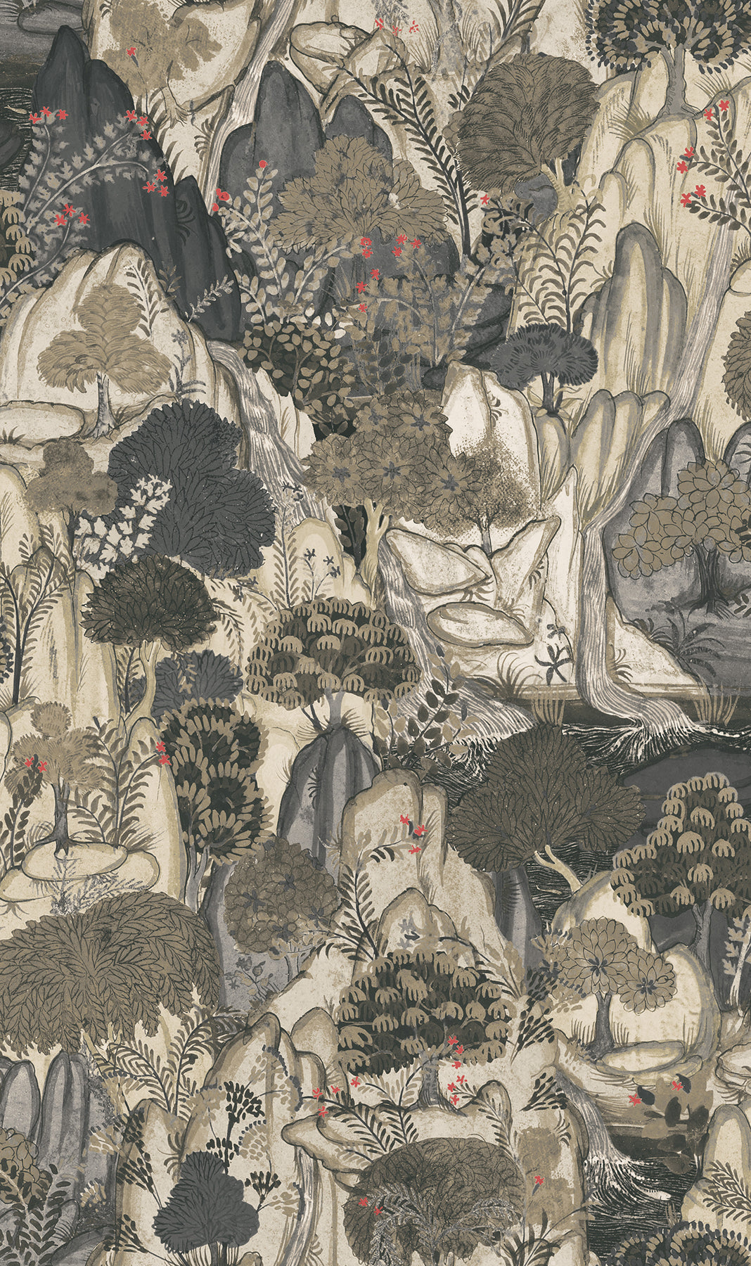 Falling Waters wallpaper in neutral color - pattern number VR1555 - by Ronald Redding in the Caviar collection