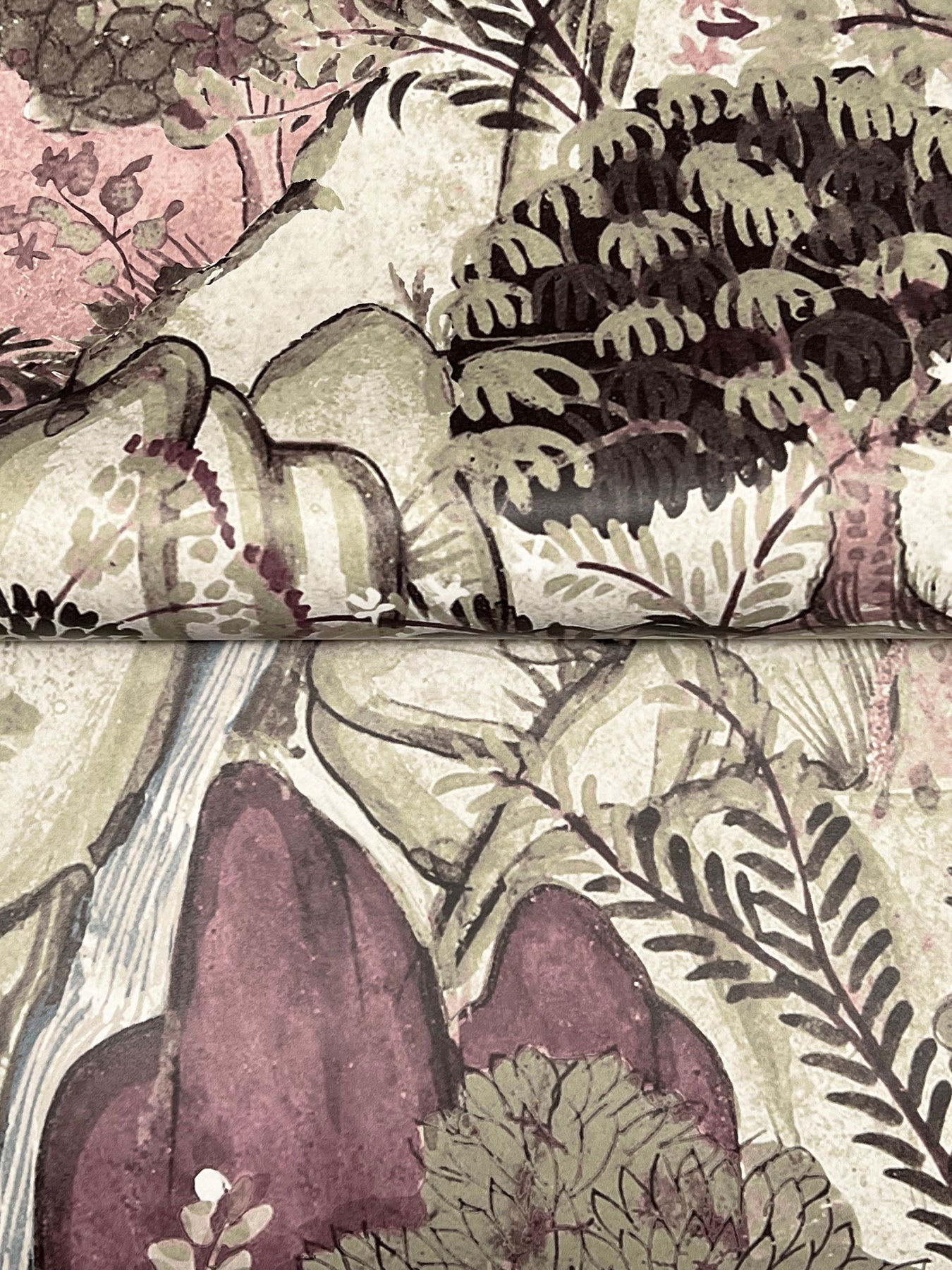 Falling Waters wallpaper in plum color - pattern number VR1556 - by Ronald Redding in the Caviar collection