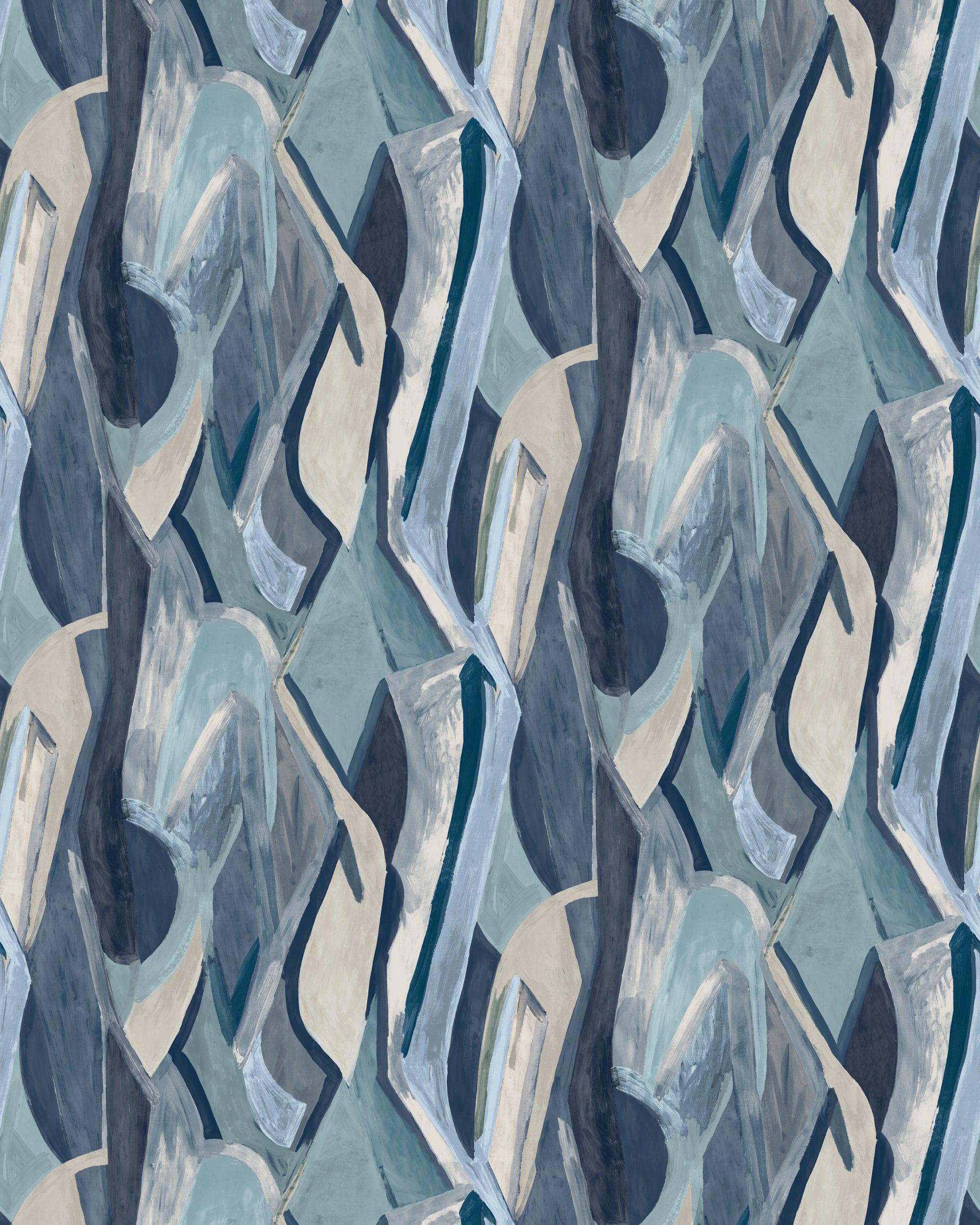 Dynamic Banner 4 Panel Mural in Ink color - pattern number W0231/01.CAC.0 - by Clarke and Clarke in the Metropolitan collection