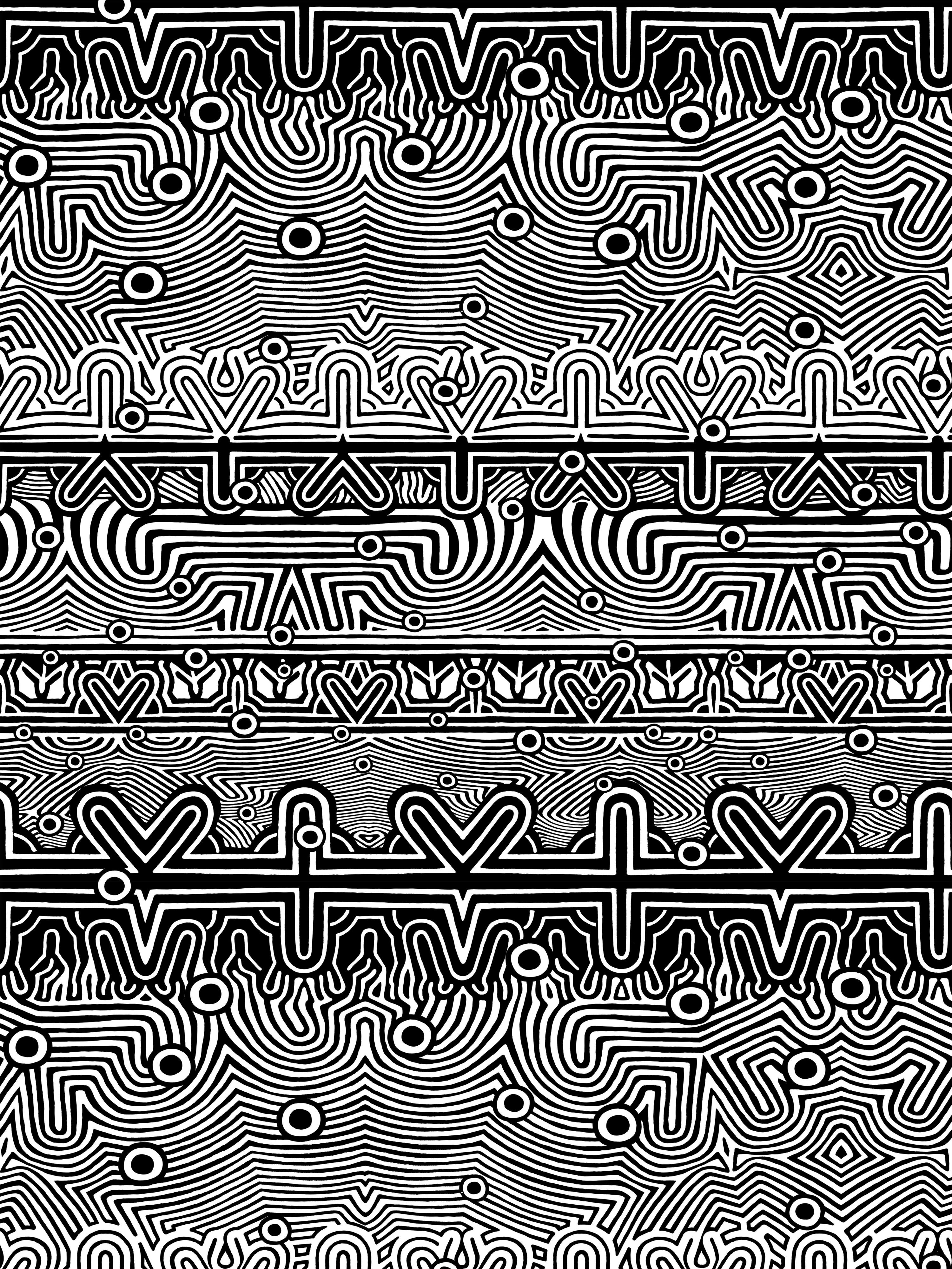 Nouvelle Vague wallpaper in noir and blanc color - pattern number WH 000013336 - by Scalamandre in the collection