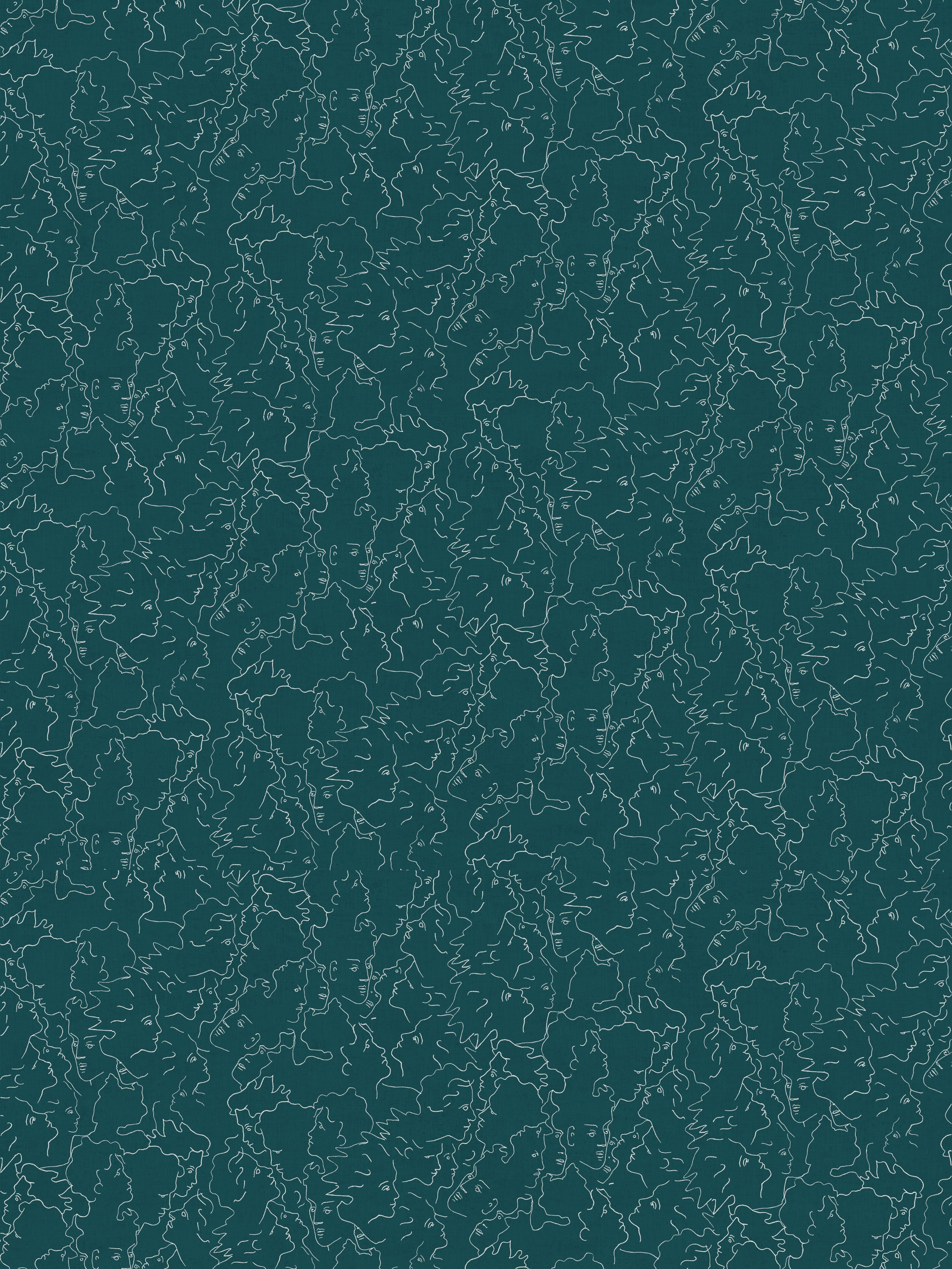 Ressemblance wallpaper in canard color - pattern number WH 000026462 - by Scalamandre in the collection