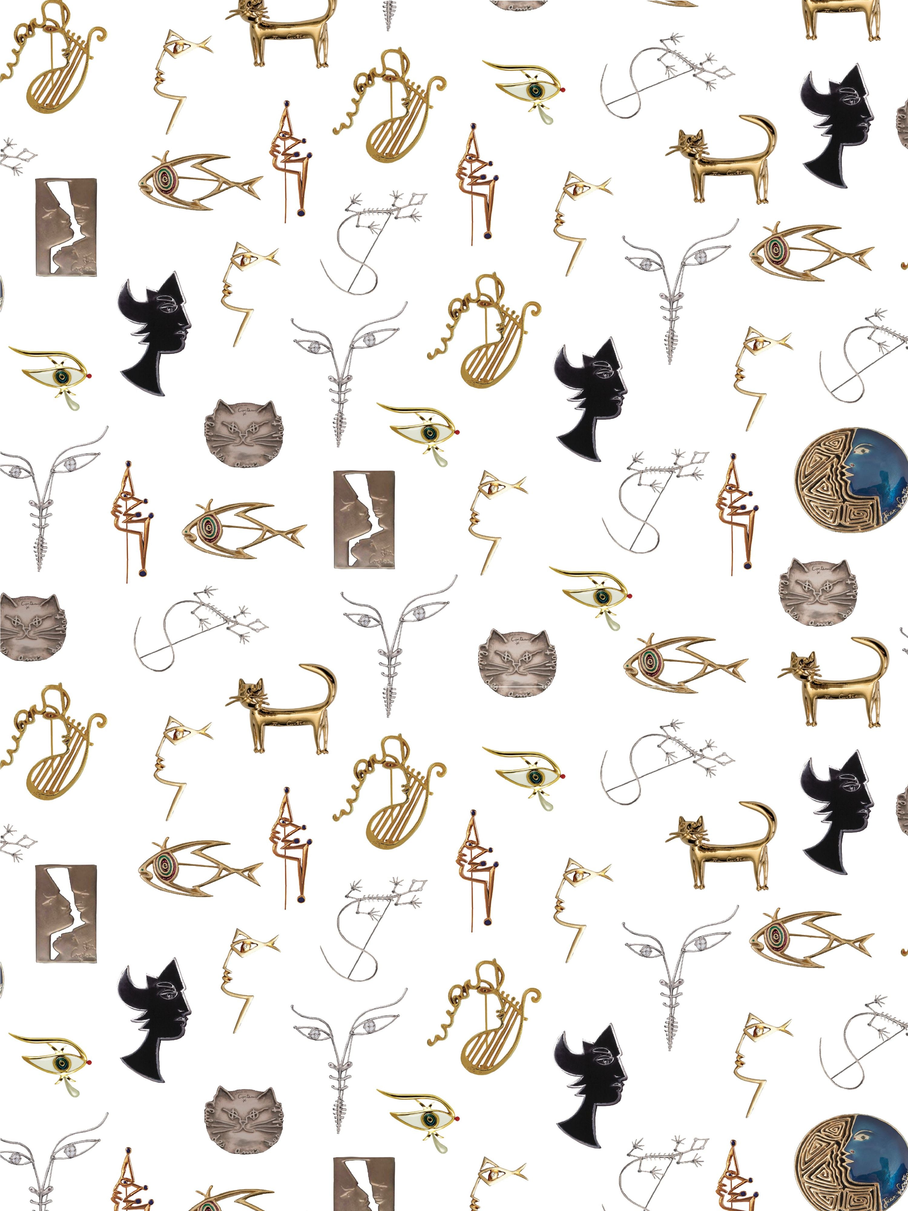 Joyaux wallpaper in ivoire color - pattern number WH 000026463 - by Scalamandre in the collection