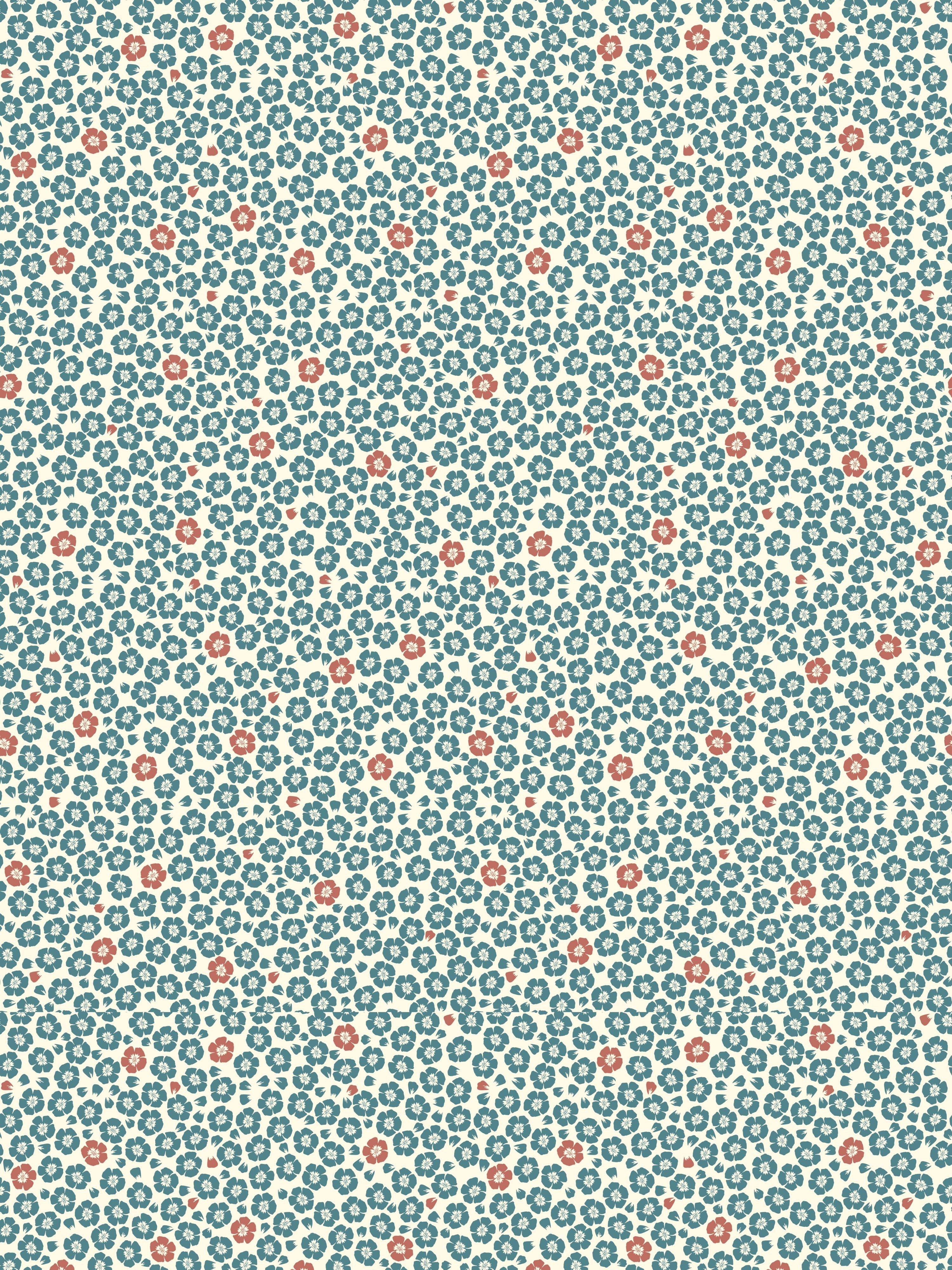 Coquelicot wallpaper in ocean color - pattern number WH 000033331 - by Scalamandre in the collection