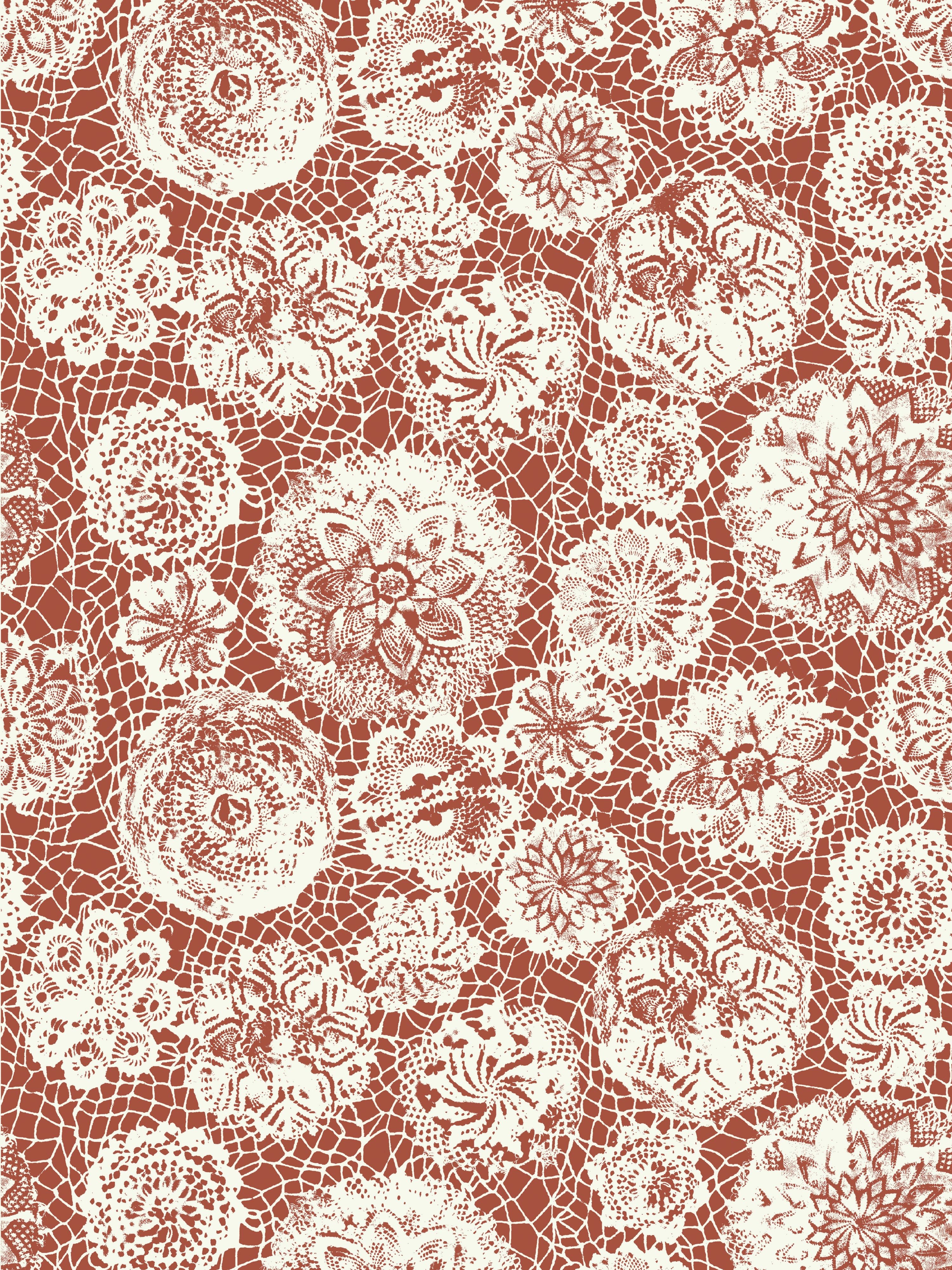 Punto Madama wallpaper in brique color - pattern number WH 000033334 - by Scalamandre in the collection