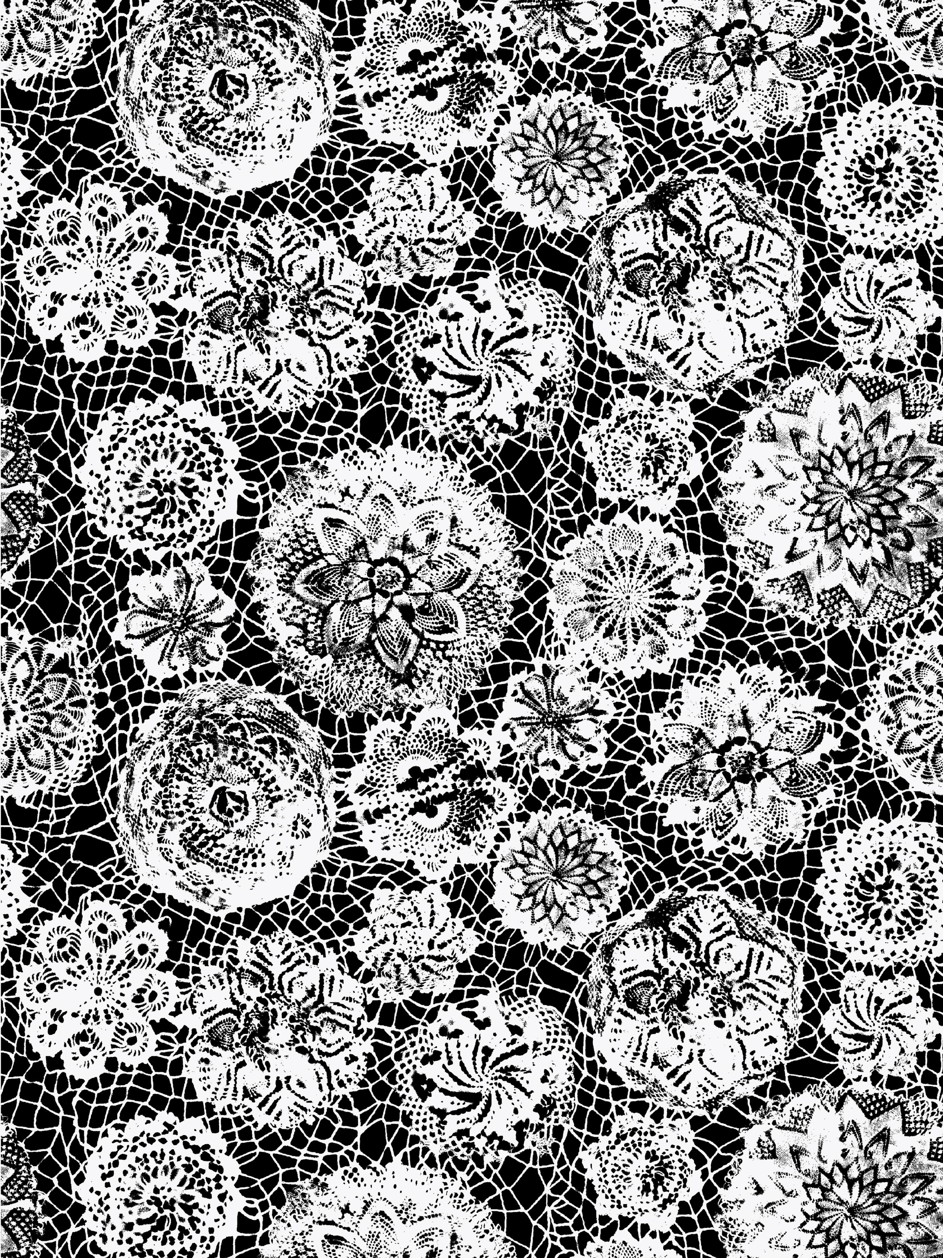 Punto Madama wallpaper in noir color - pattern number WH 000043334 - by Scalamandre in the collection