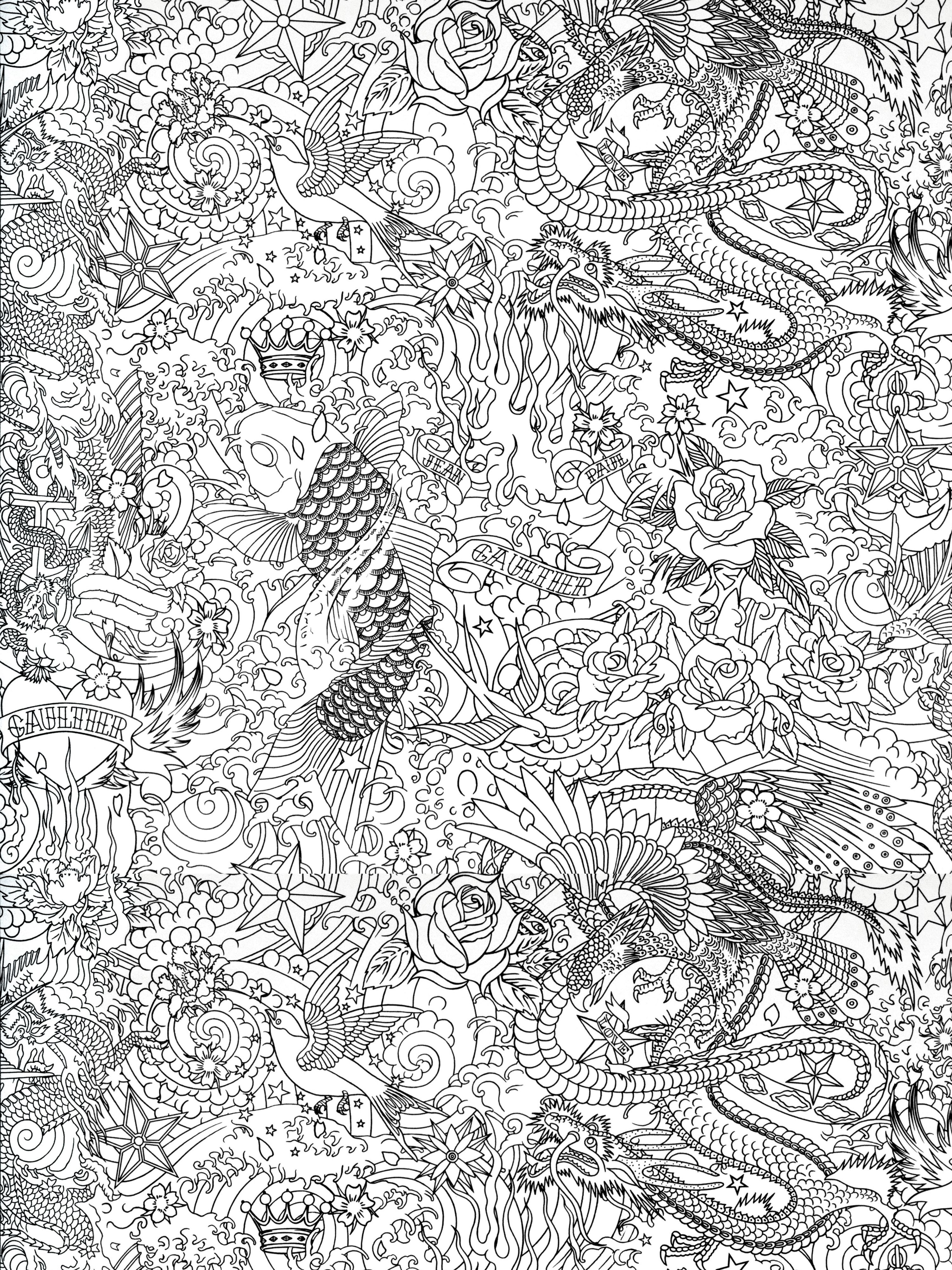 Horimono wallpaper in noir color - pattern number WH 000063303 - by Scalamandre in the collection