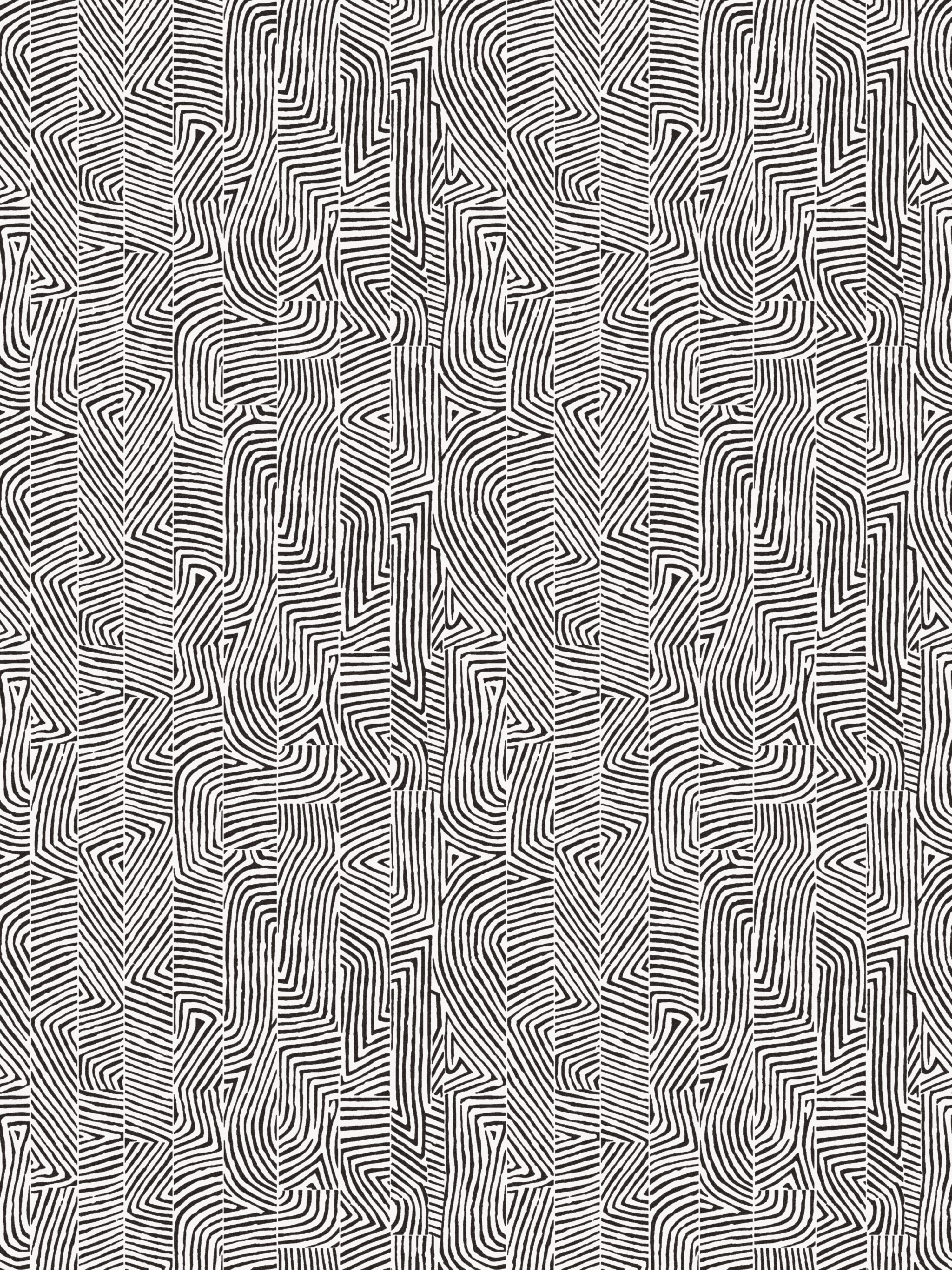 Combed Stripe Wallpaper in Ebony color - pattern number WHN WP88628D005 - by Scalamandre in the collection