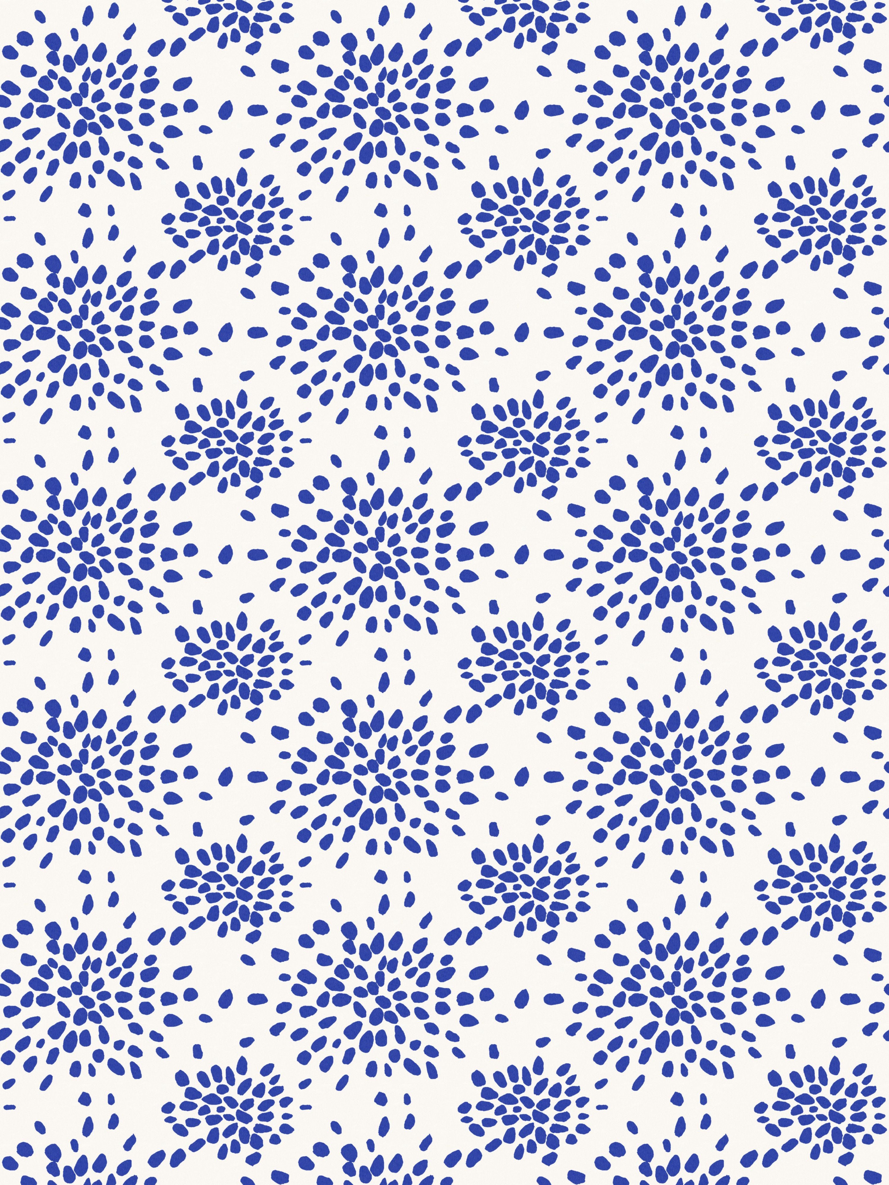 Fireworks wallpaper in blue on white color - pattern number WHN 0008P1020D - by Scalamandre in the collection