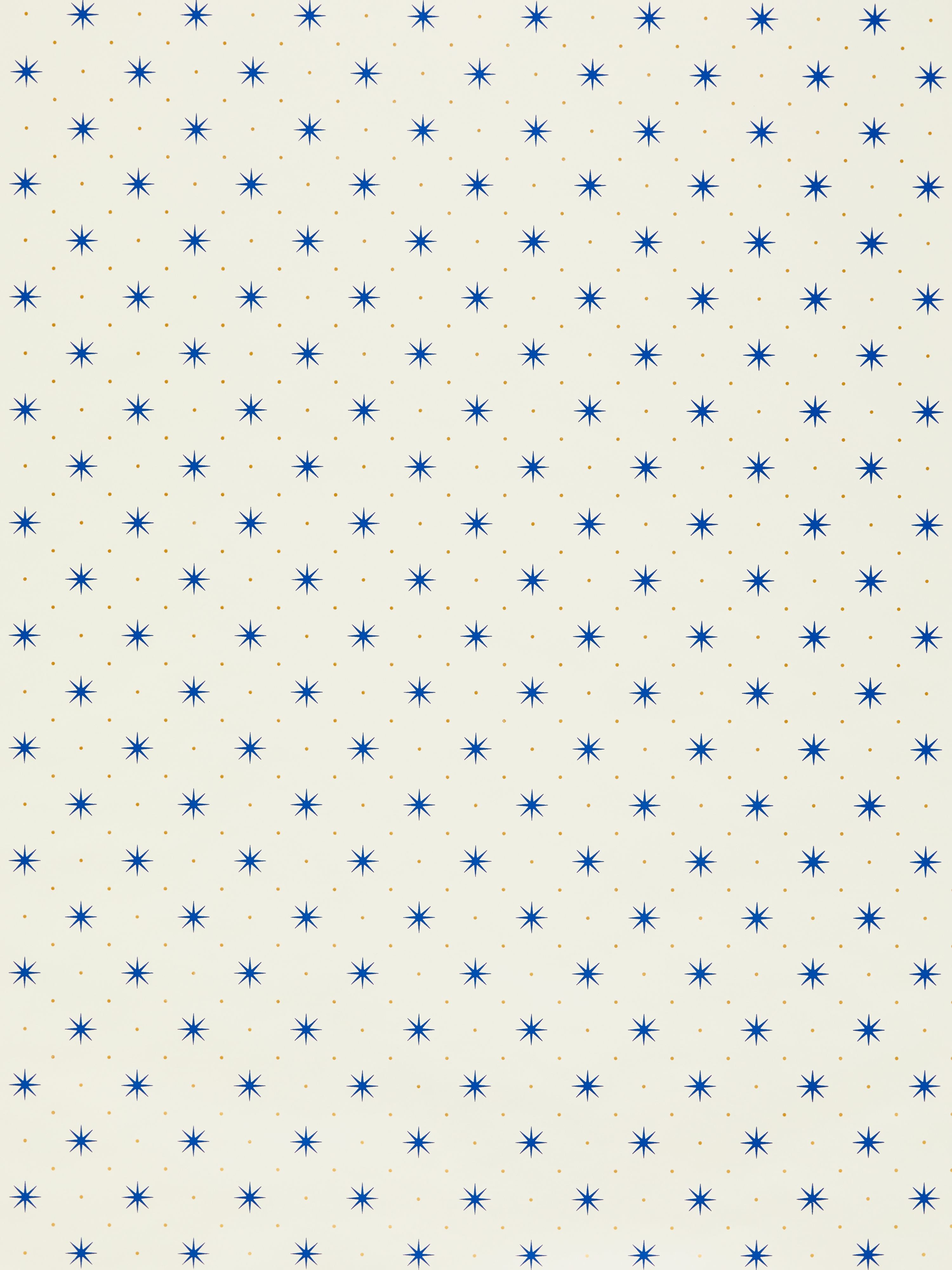 Trixie wallpaper in blue and gold on white color - pattern number WHN 000BP1003 - by Scalamandre in the collection