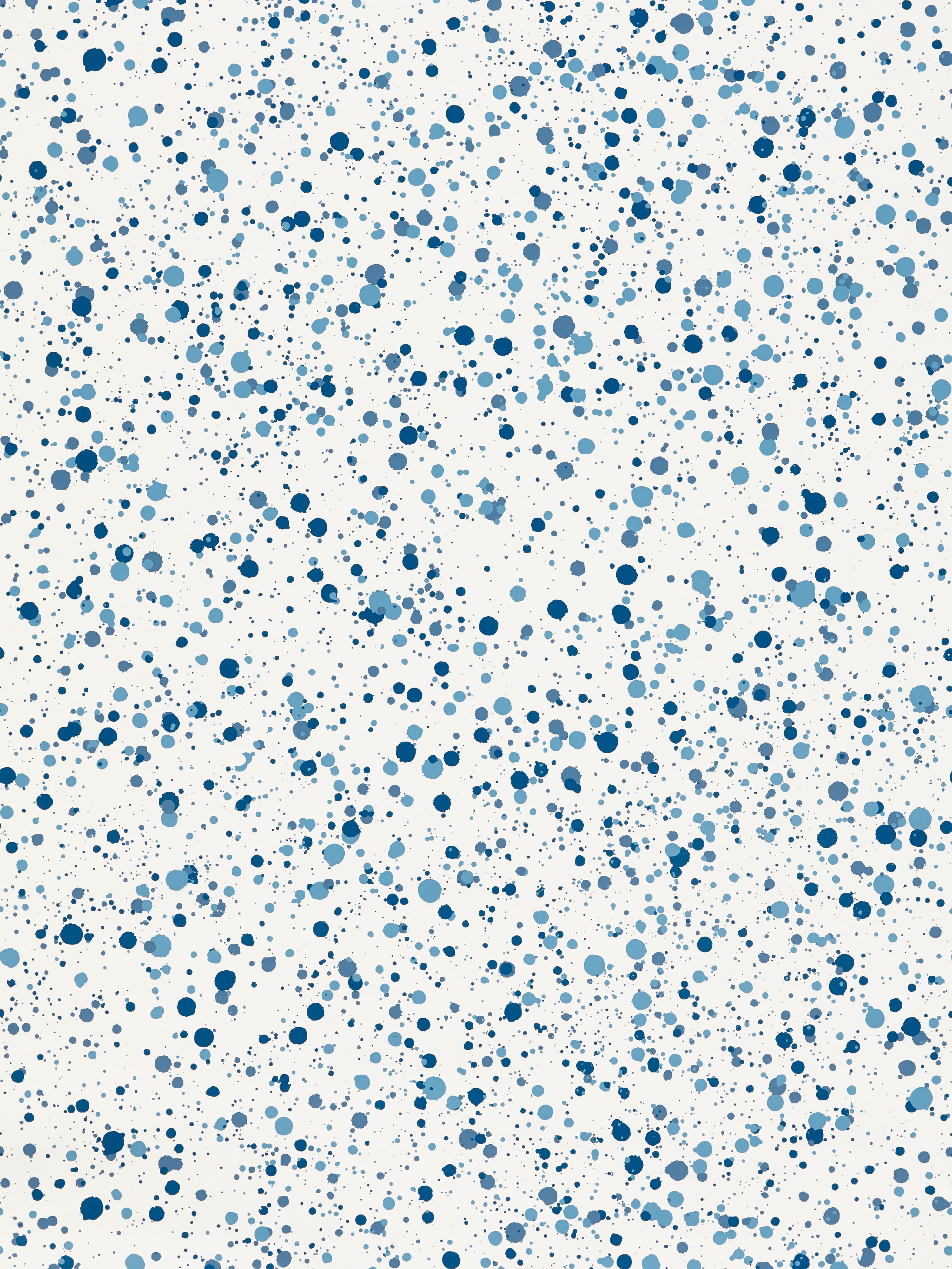 Spatter wallpaper in navy on white color - pattern number WHN 000NP0153 - by Scalamandre in the collection