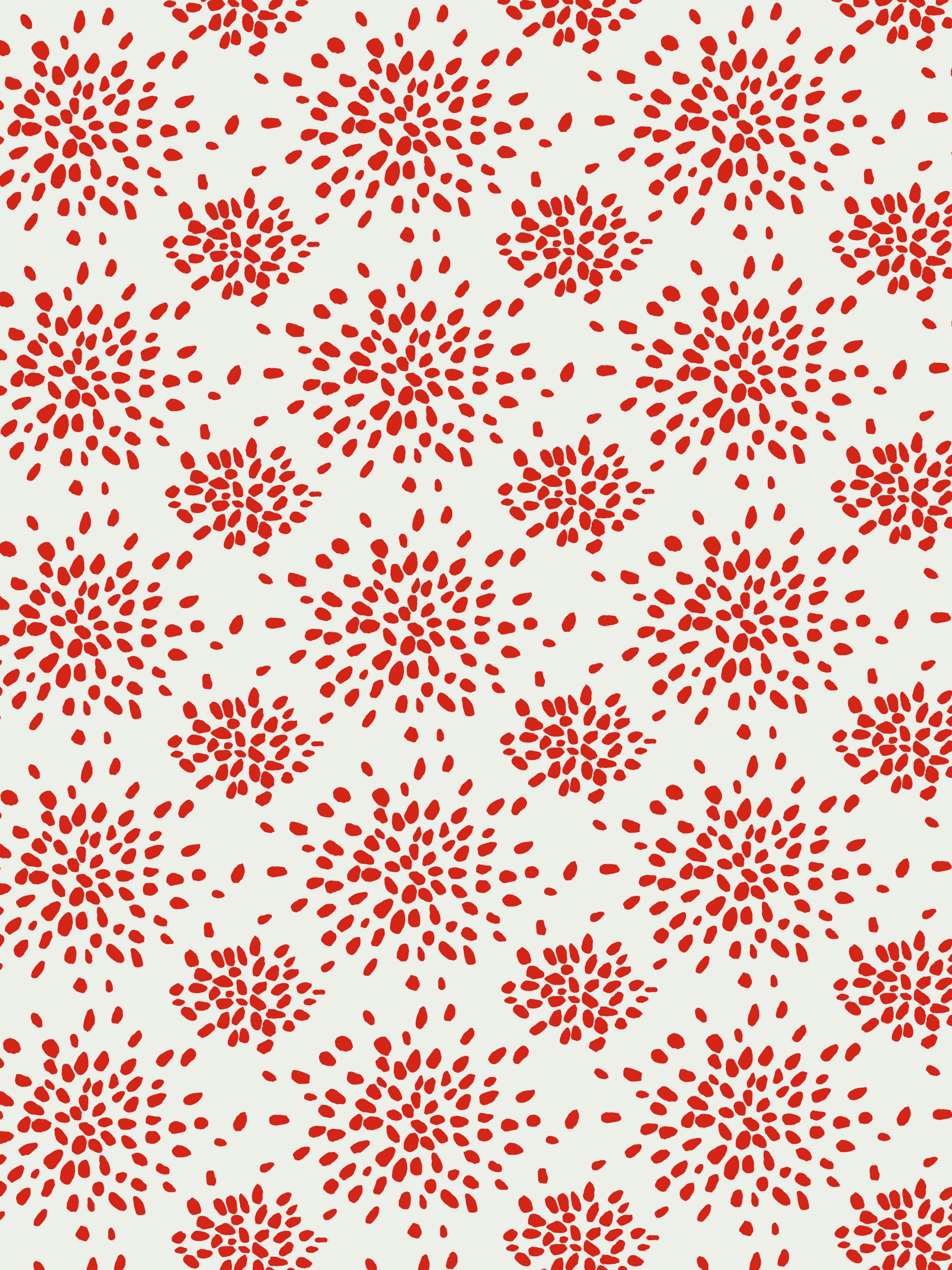 Fireworks wallpaper in red on white color - pattern number WHN 000RP1020 - by Scalamandre in the collection