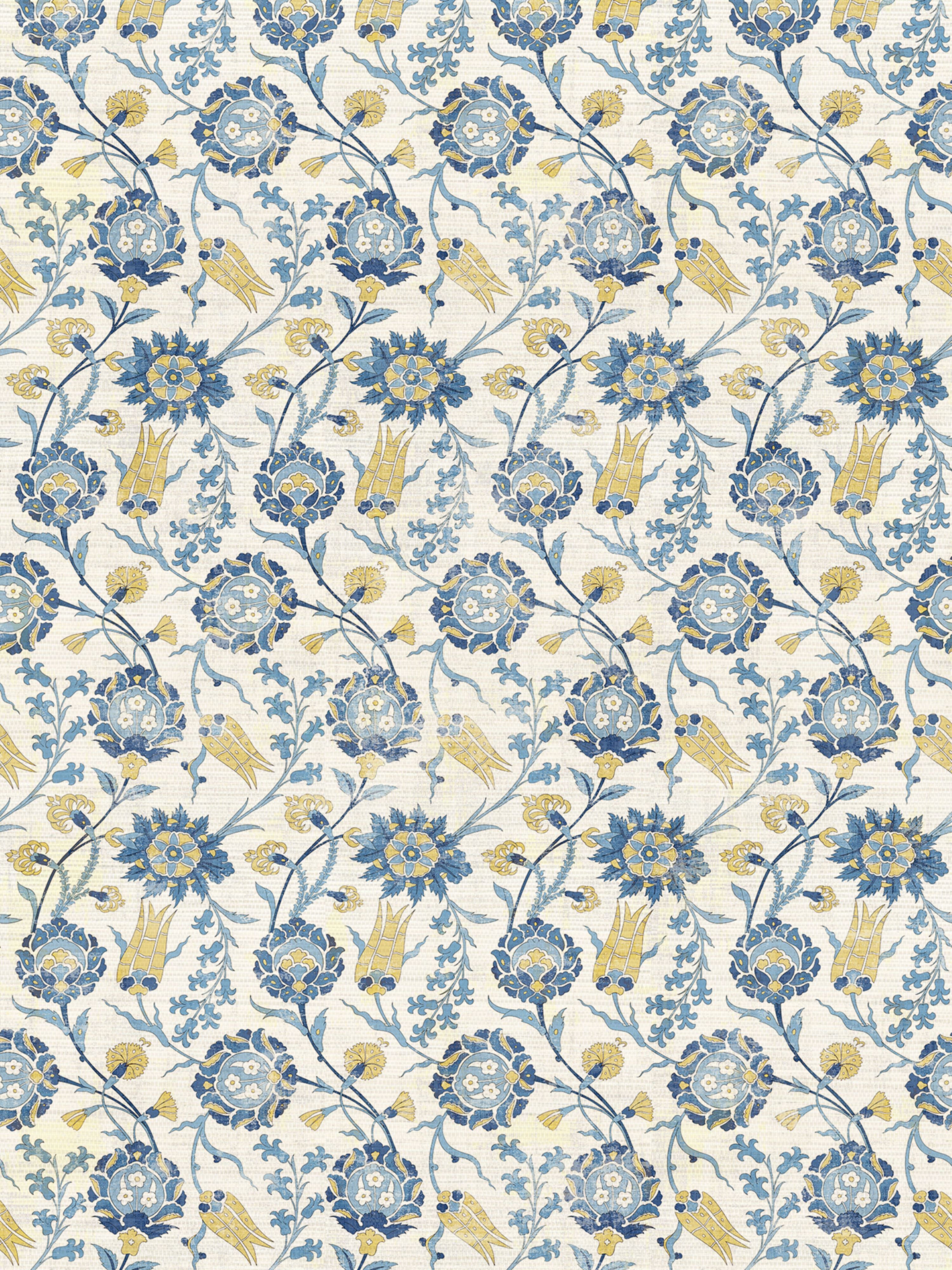 Boudrum Floral wallpaper in classic color - pattern number WNM 0001BOUD - by Scalamandre in the collection