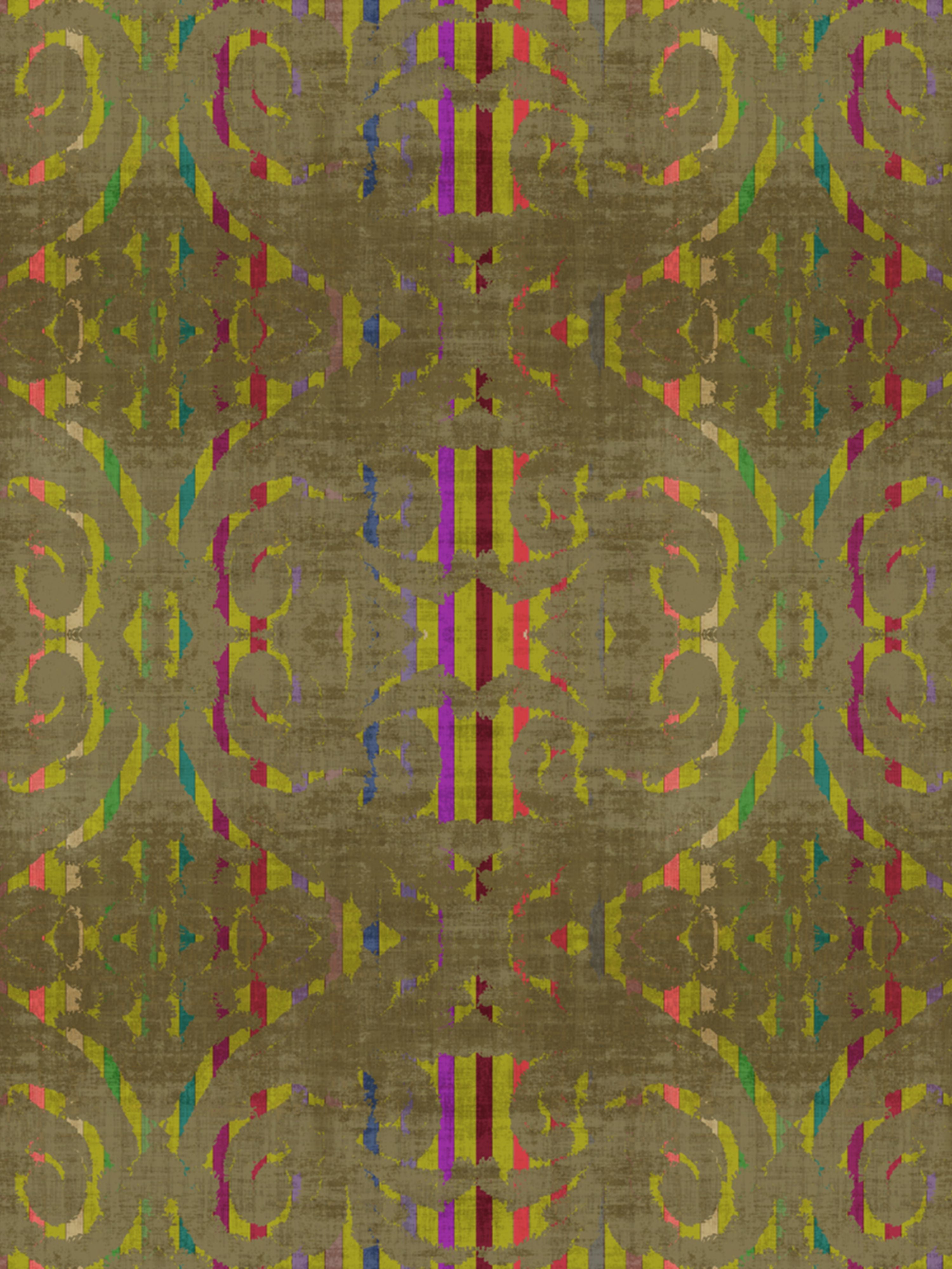 Dapper wallpaper in chartreuse color - pattern number WNM 0001DAPP - by Scalamandre in the collection