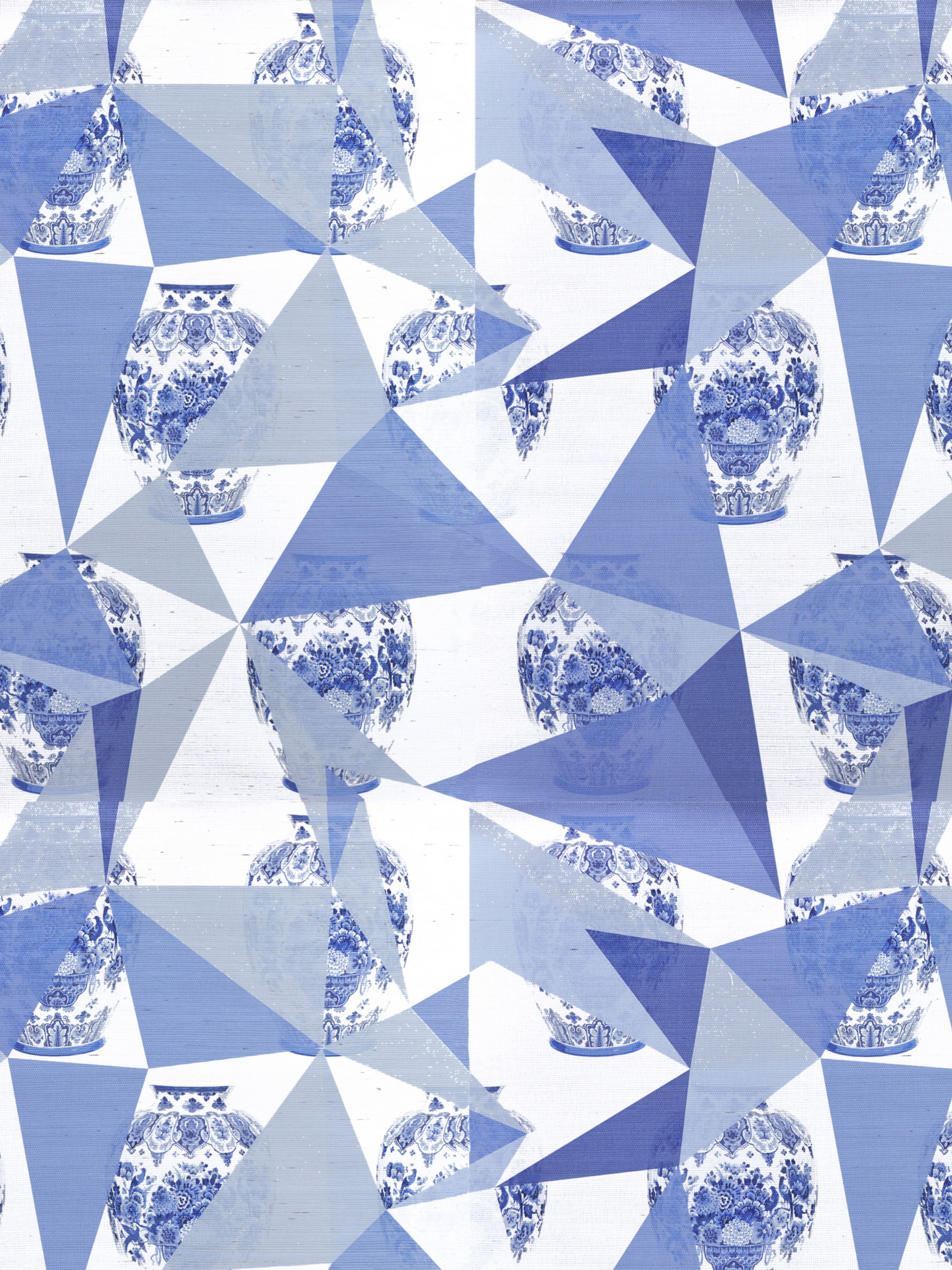 Elements wallpaper in white color - pattern number WNM 0001ELEM - by Scalamandre in the collection