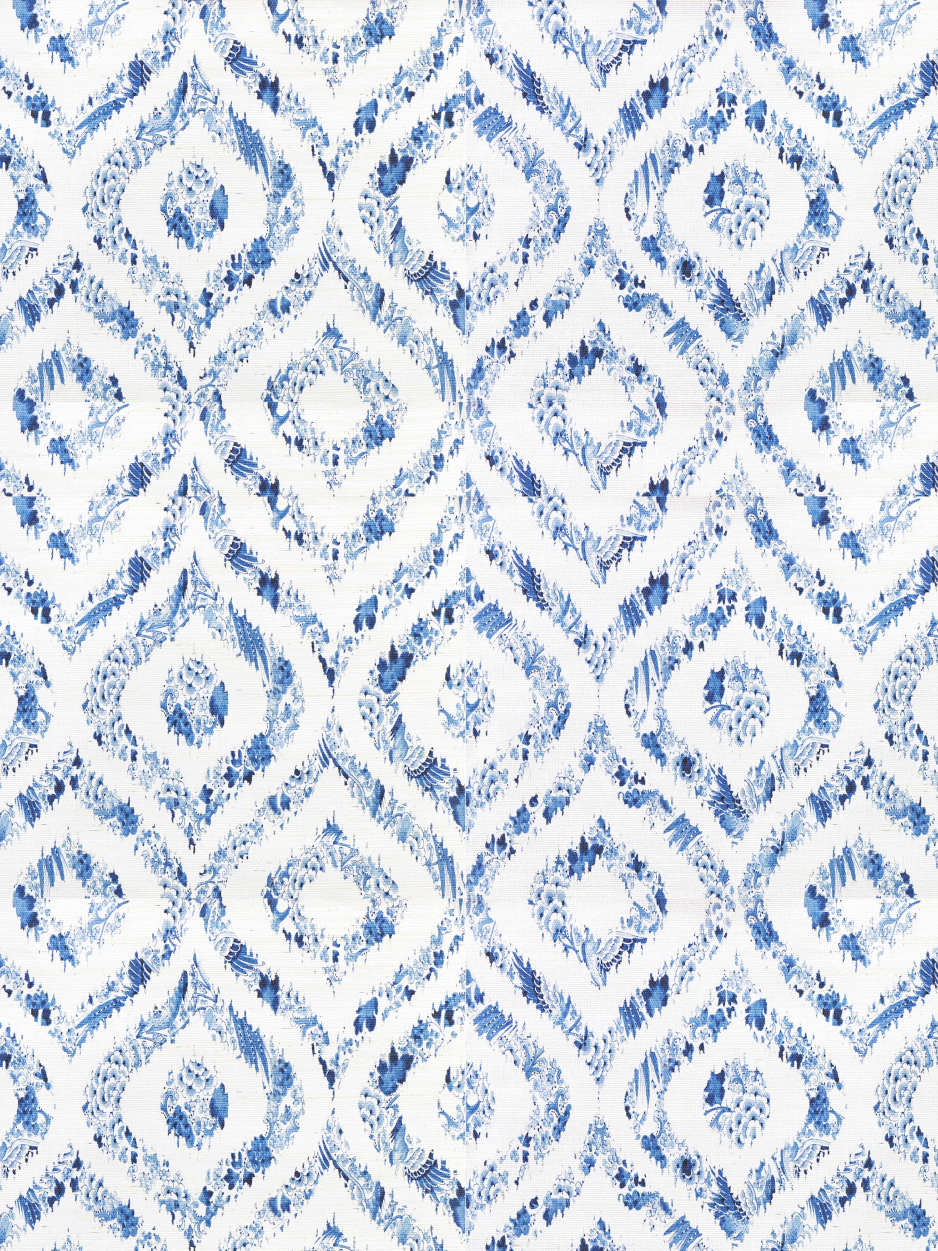 Ikat wallpaper in blue color - pattern number WNM 0001IKAT - by Scalamandre in the collection