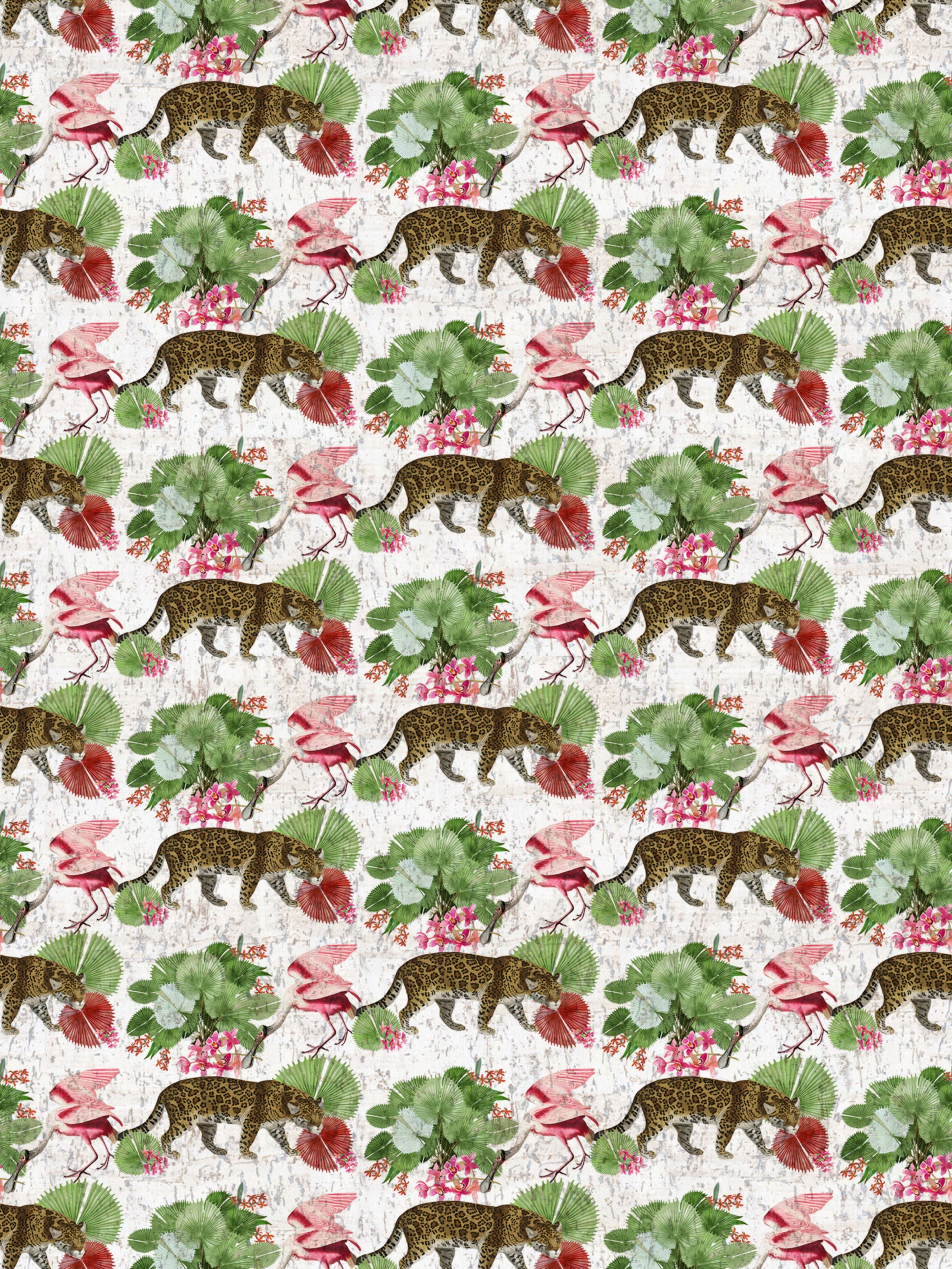 Leopard Walk wallpaper in colorful color - pattern number WNM 0001LEOP - by Scalamandre in the collection