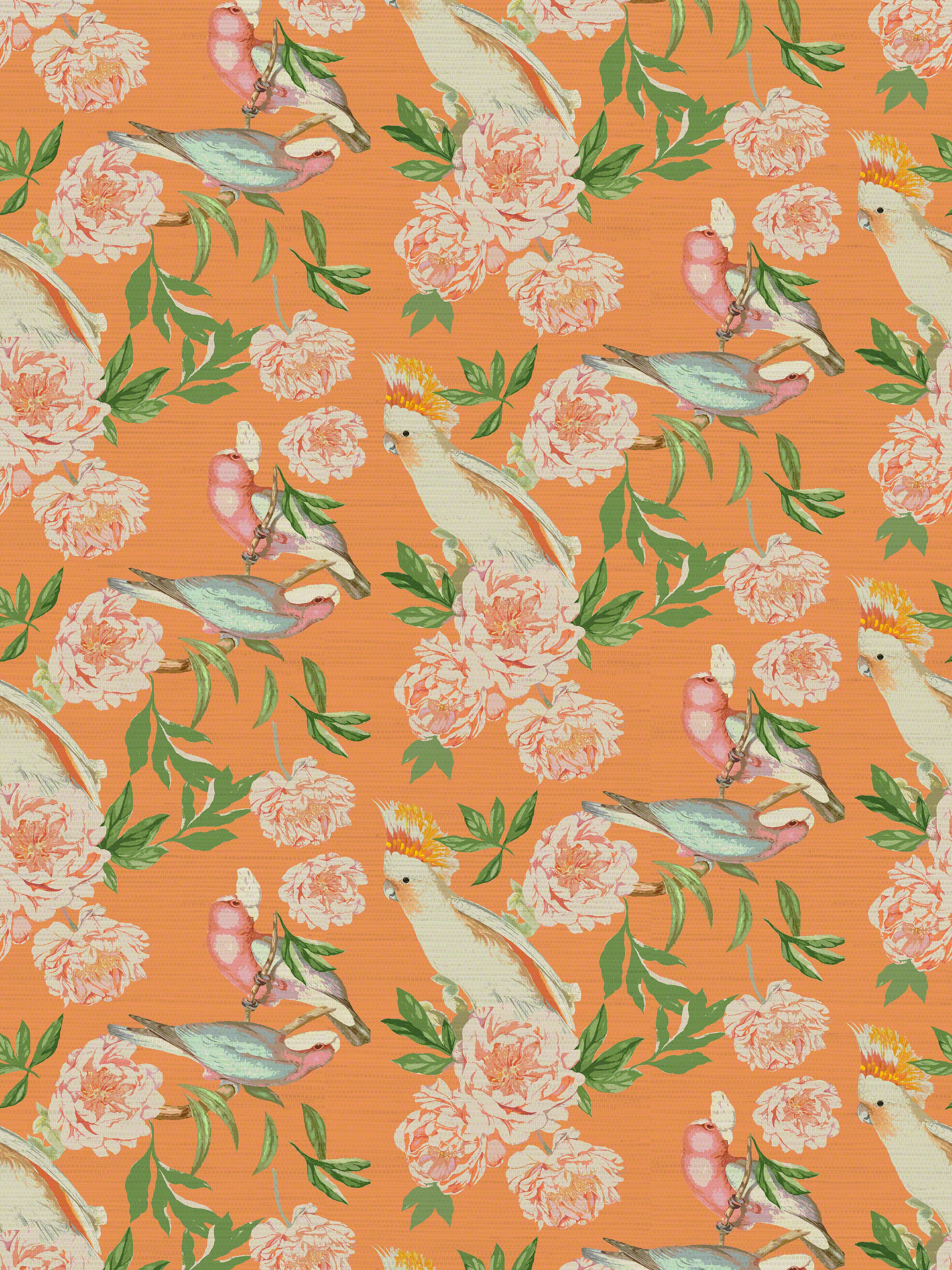 Peony Inspira wallpaper in bellini color - pattern number WNM 0001PEON - by Scalamandre in the collection