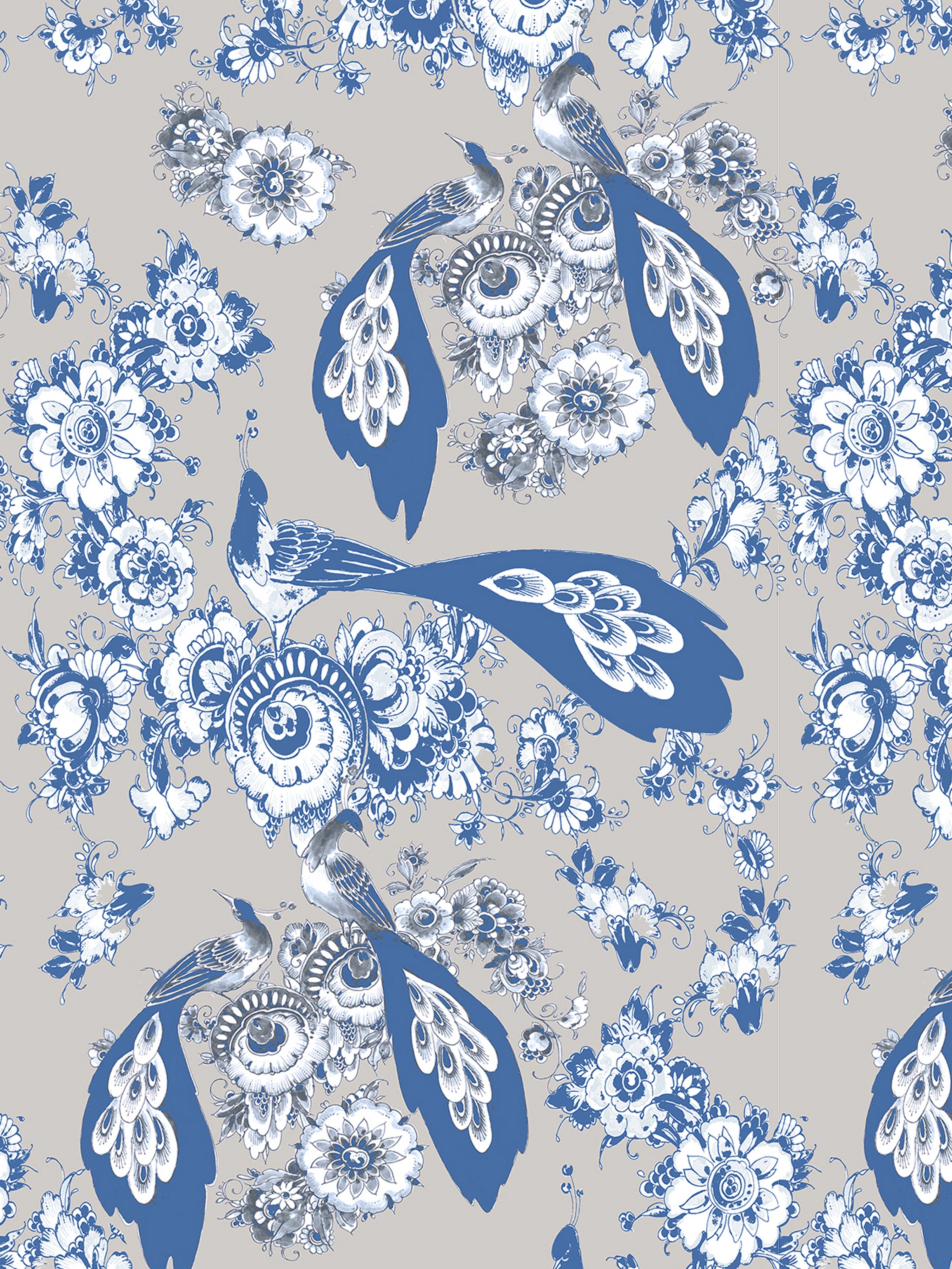 Bloemdecor wallpaper in grain color - pattern number WNM 0002BLOM - by Scalamandre in the collection