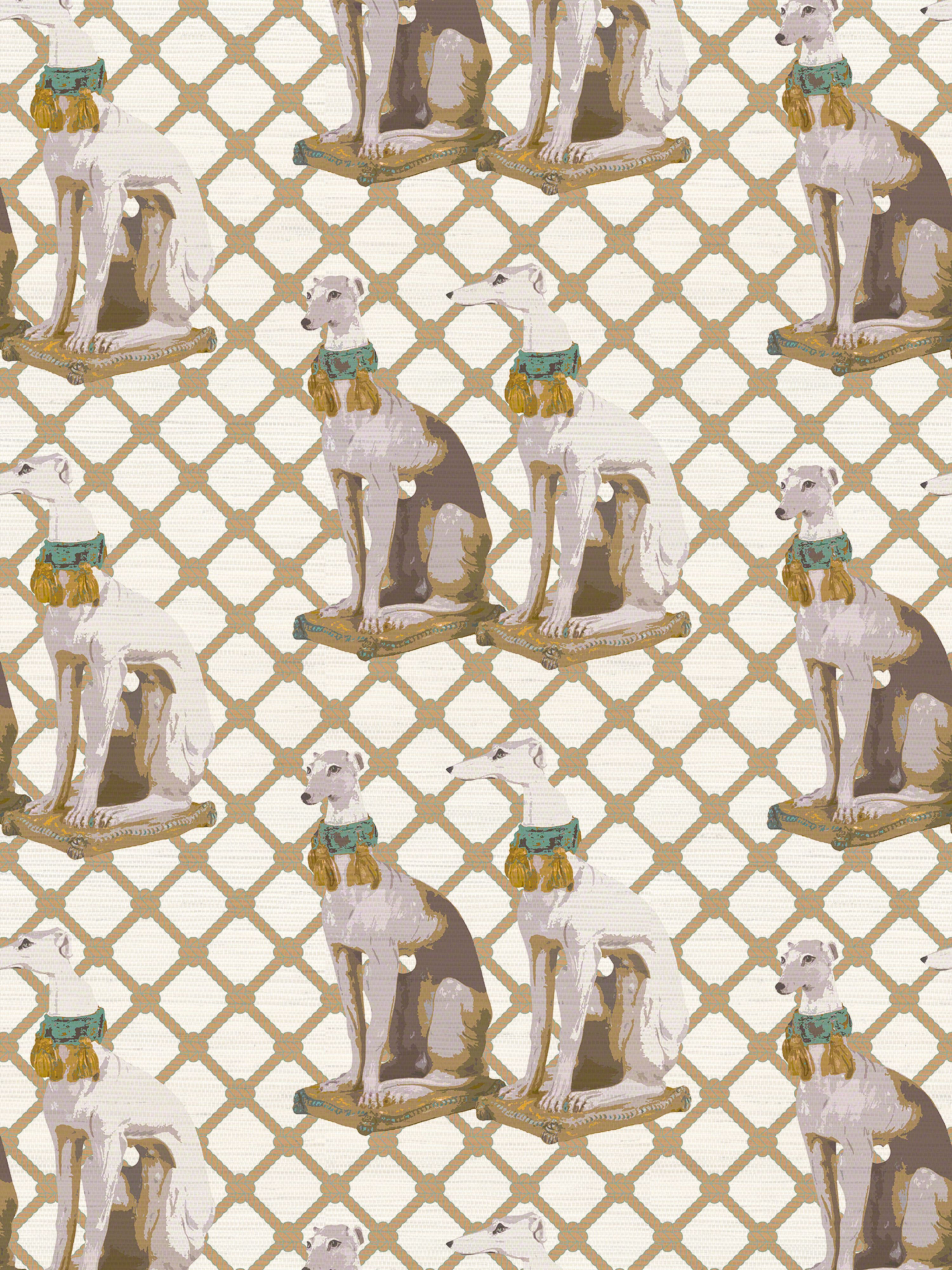 Regal Greyhound wallpaper in luxe color - pattern number WNM 0002REGA - by Scalamandre in the collection