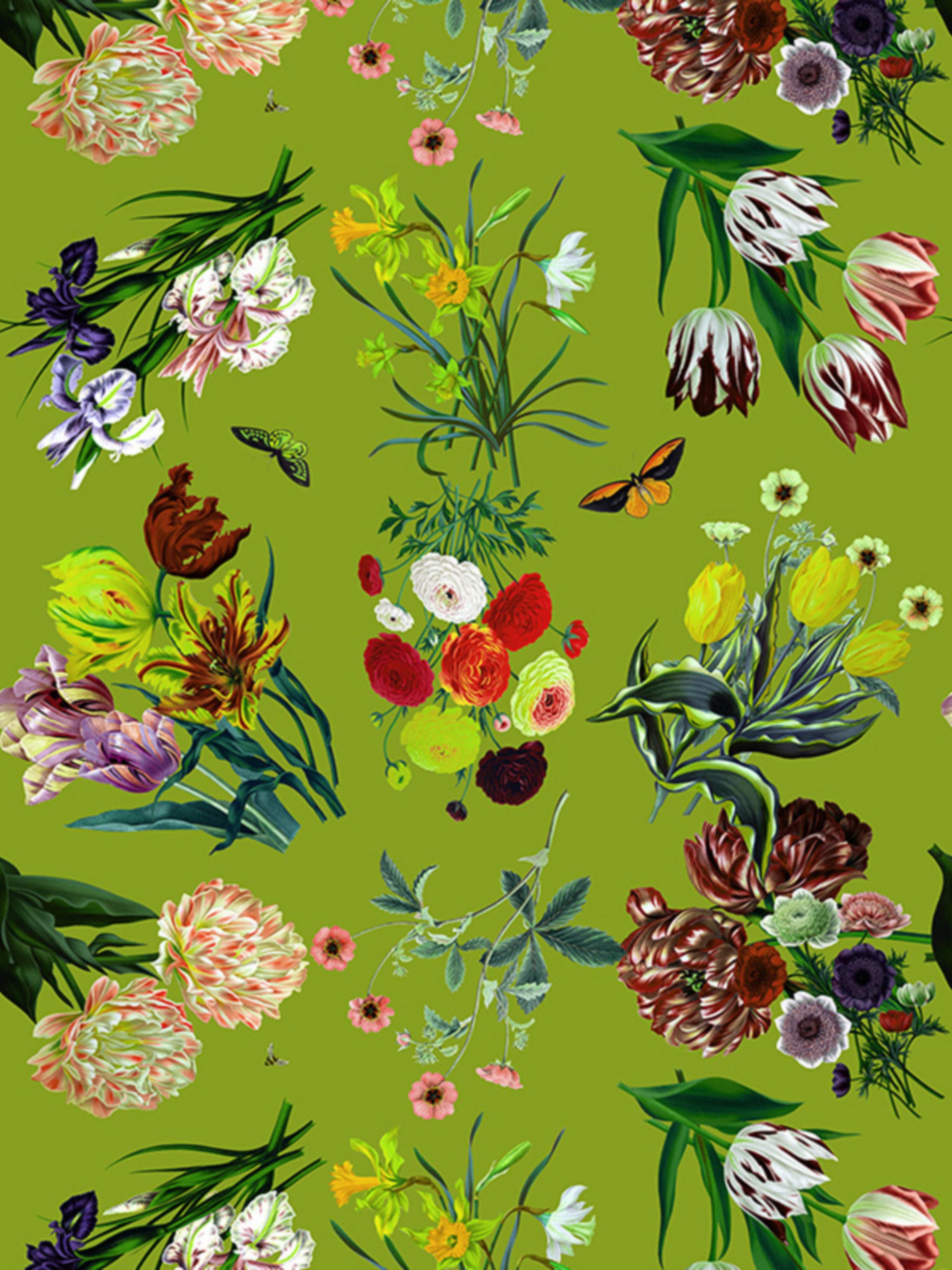 Flora and Fauna wallpaper in fontana color - pattern number WNM 0003FLOR - by Scalamandre in the collection