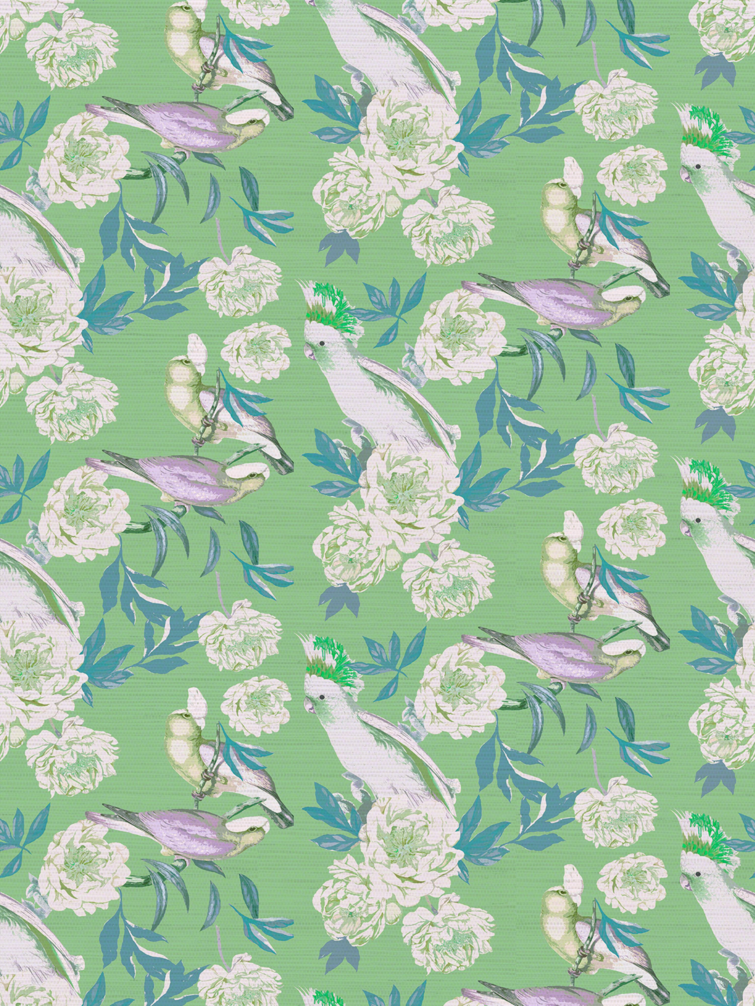 Peony Inspira wallpaper in tropical color - pattern number WNM 0003PEON - by Scalamandre in the collection