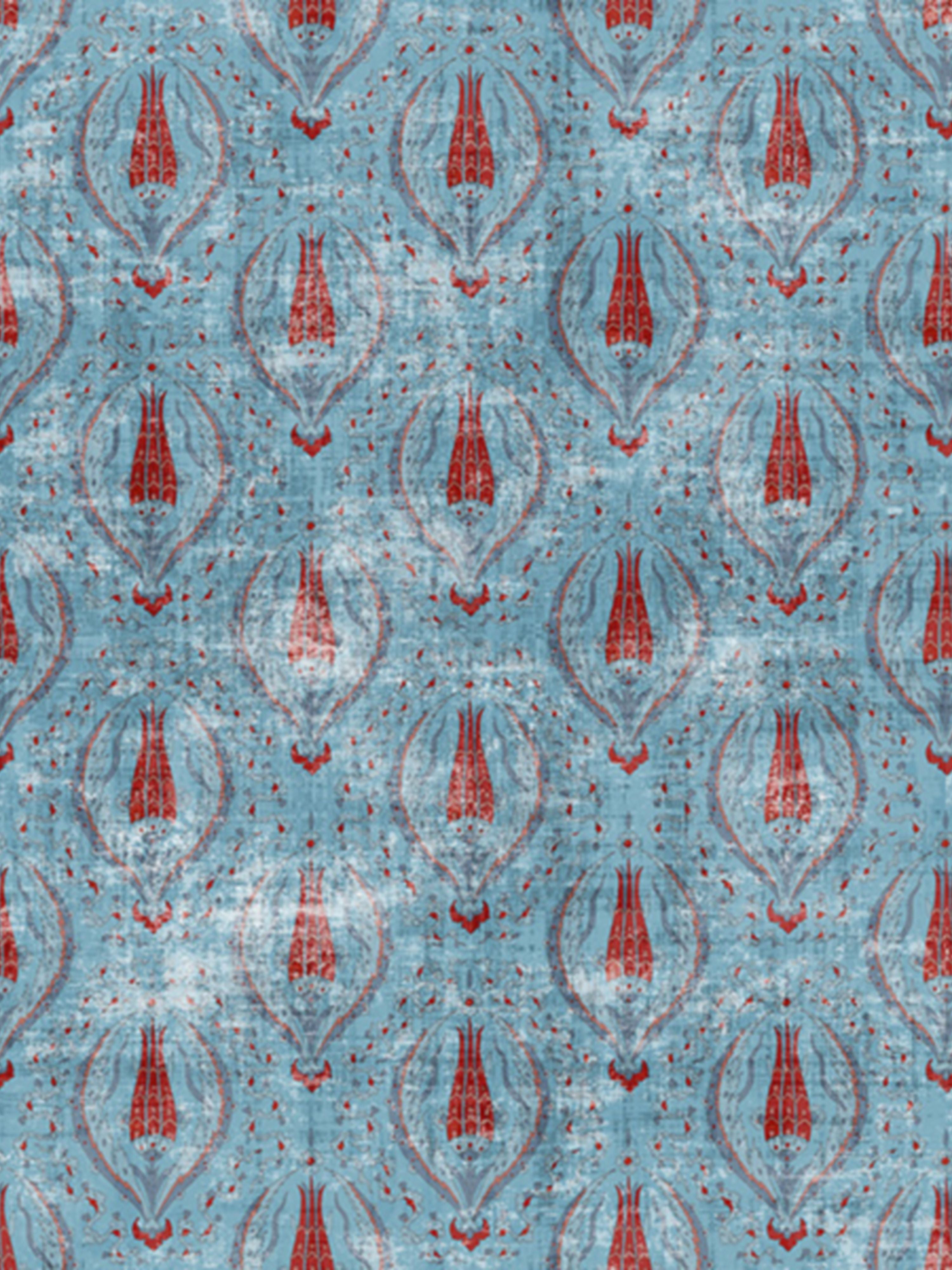 Byzantine Jewel wallpaper in blue color - pattern number WNM 1007BYZA - by Scalamandre in the collection