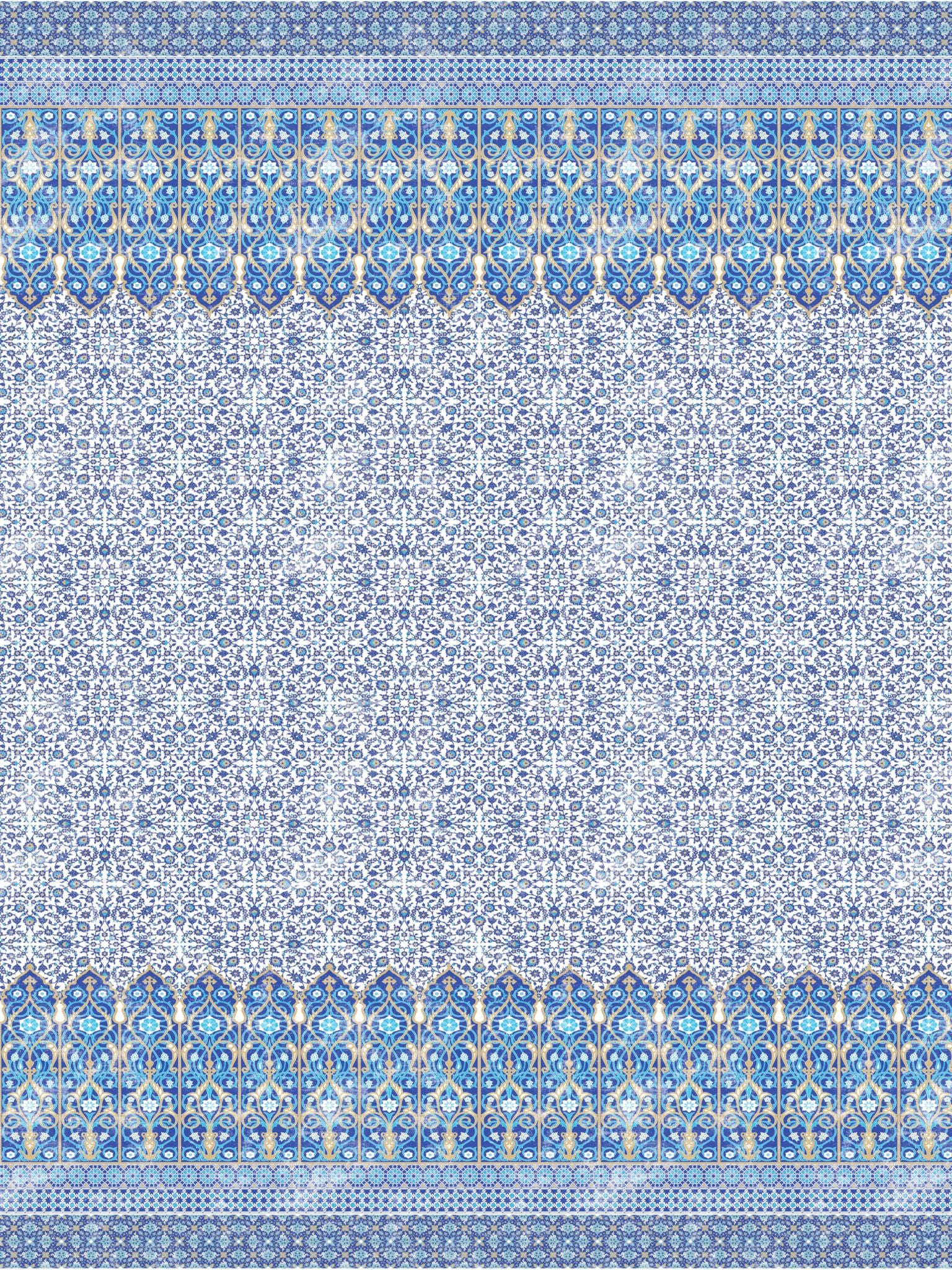 Iznik Overdye Panel fabric in classic color - pattern number WNM 1009IZNI - by Scalamandre in the collection