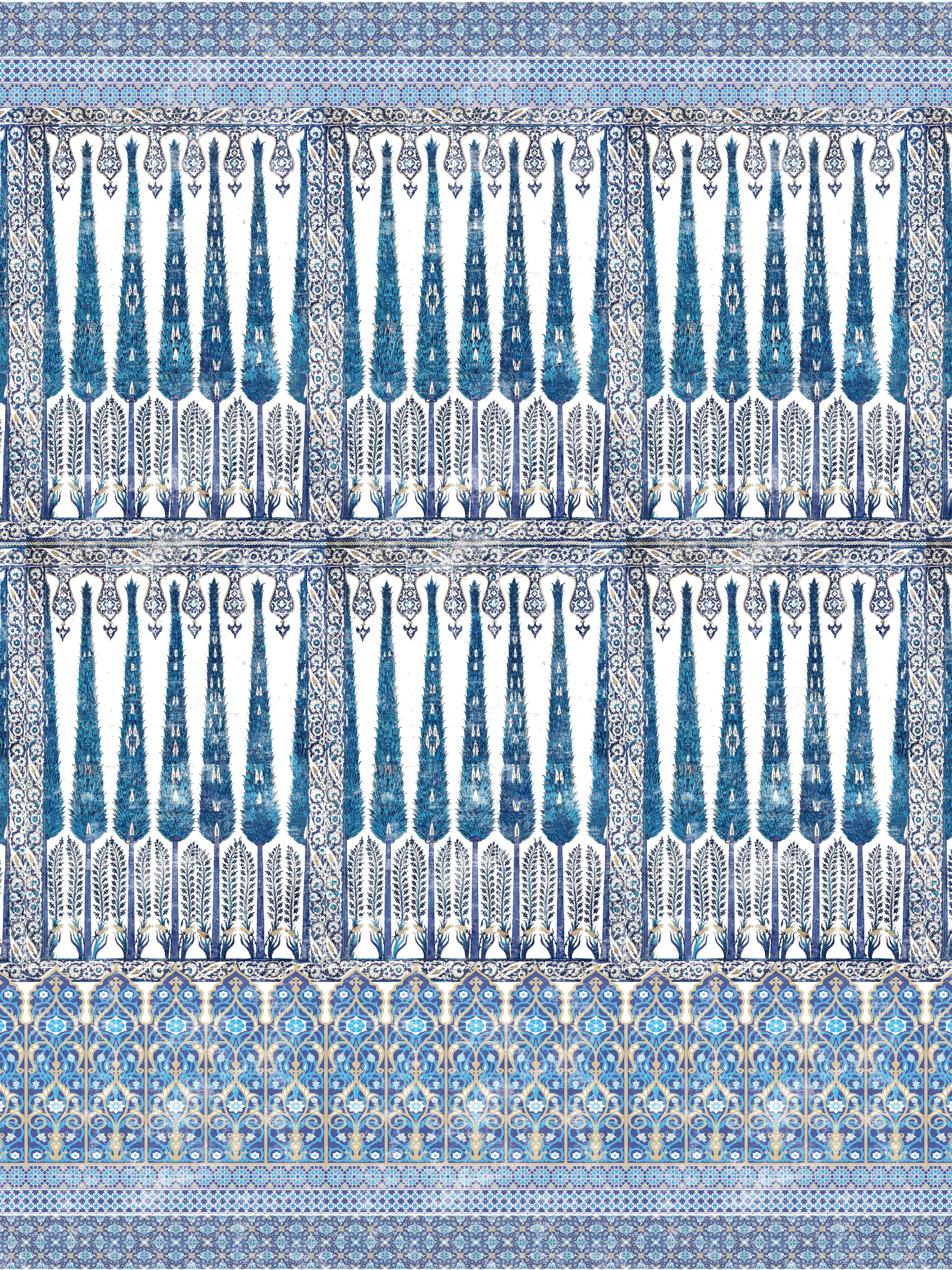 Topkapi Garden wallpaper in panel classic color - pattern number WNM 1009TOPK - by Scalamandre in the collection