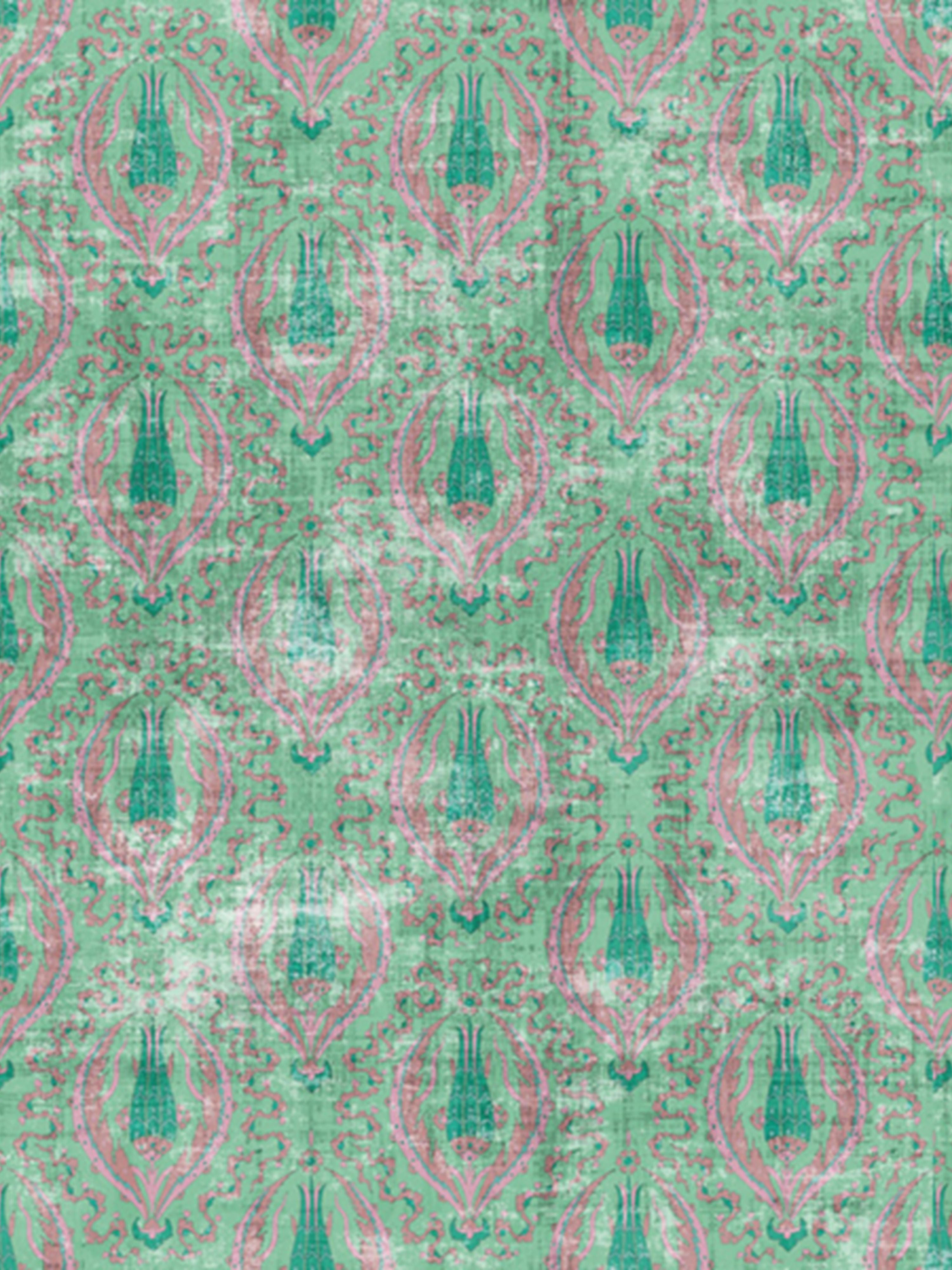 Byzantine Jewel wallpaper in green color - pattern number WNM 1021BYZA - by Scalamandre in the collection