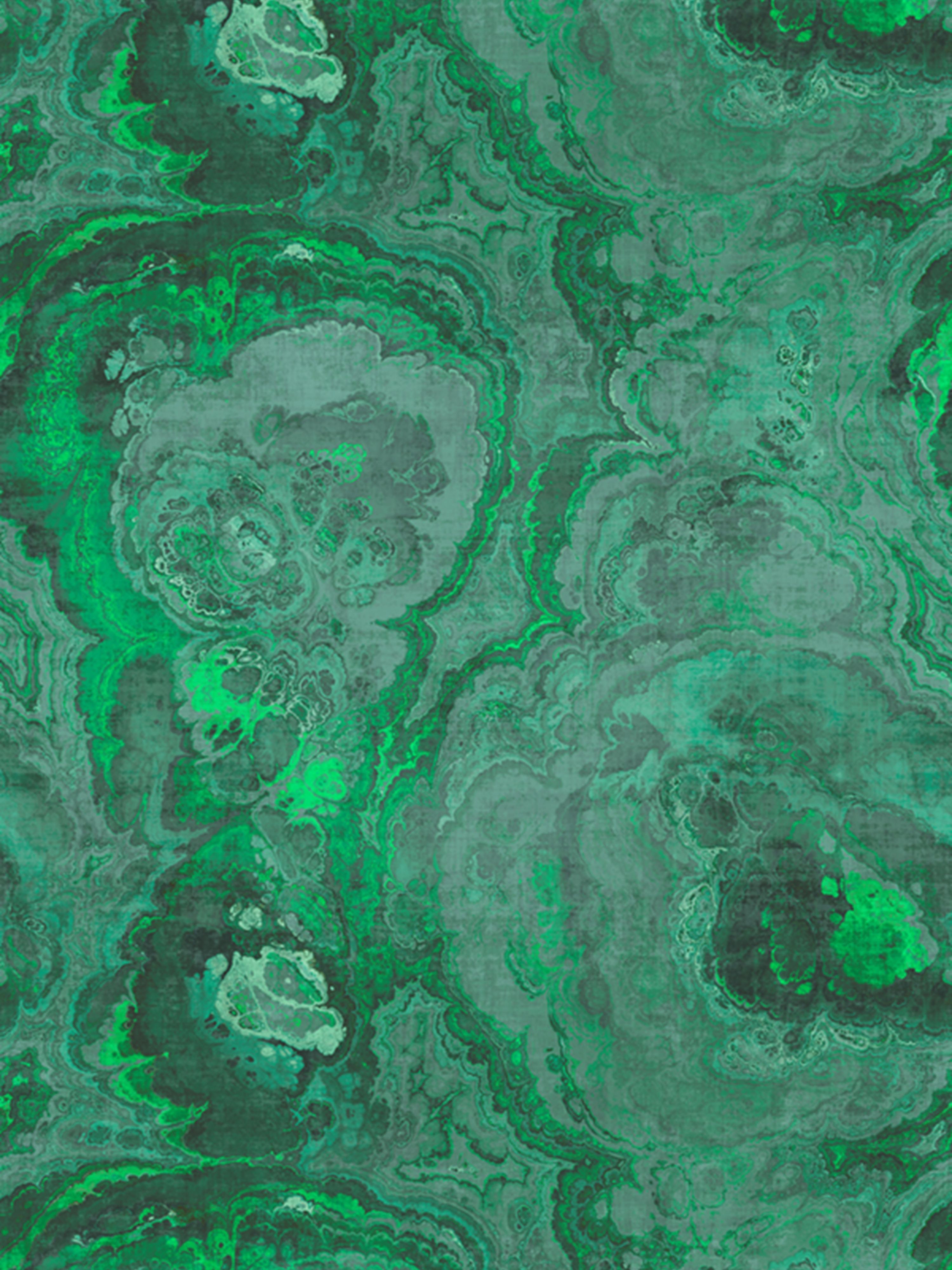 Agate wallpaper in malachite color - pattern number WNM 1030AGAT - by Scalamandre in the collection