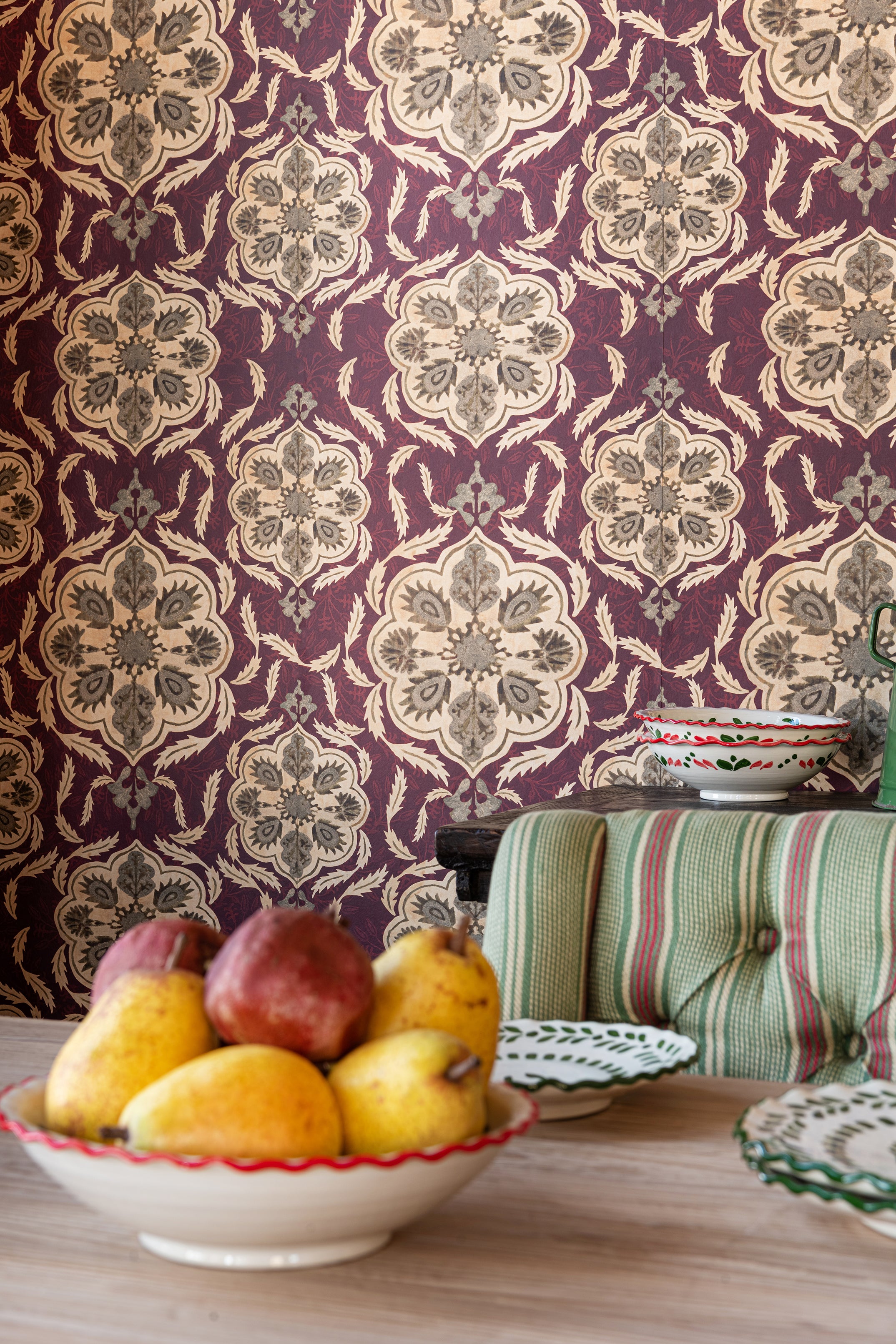 Ottoman wallpaper in red color - pattern number WP20728 - by Mind the Gap in the The Wetlands collection