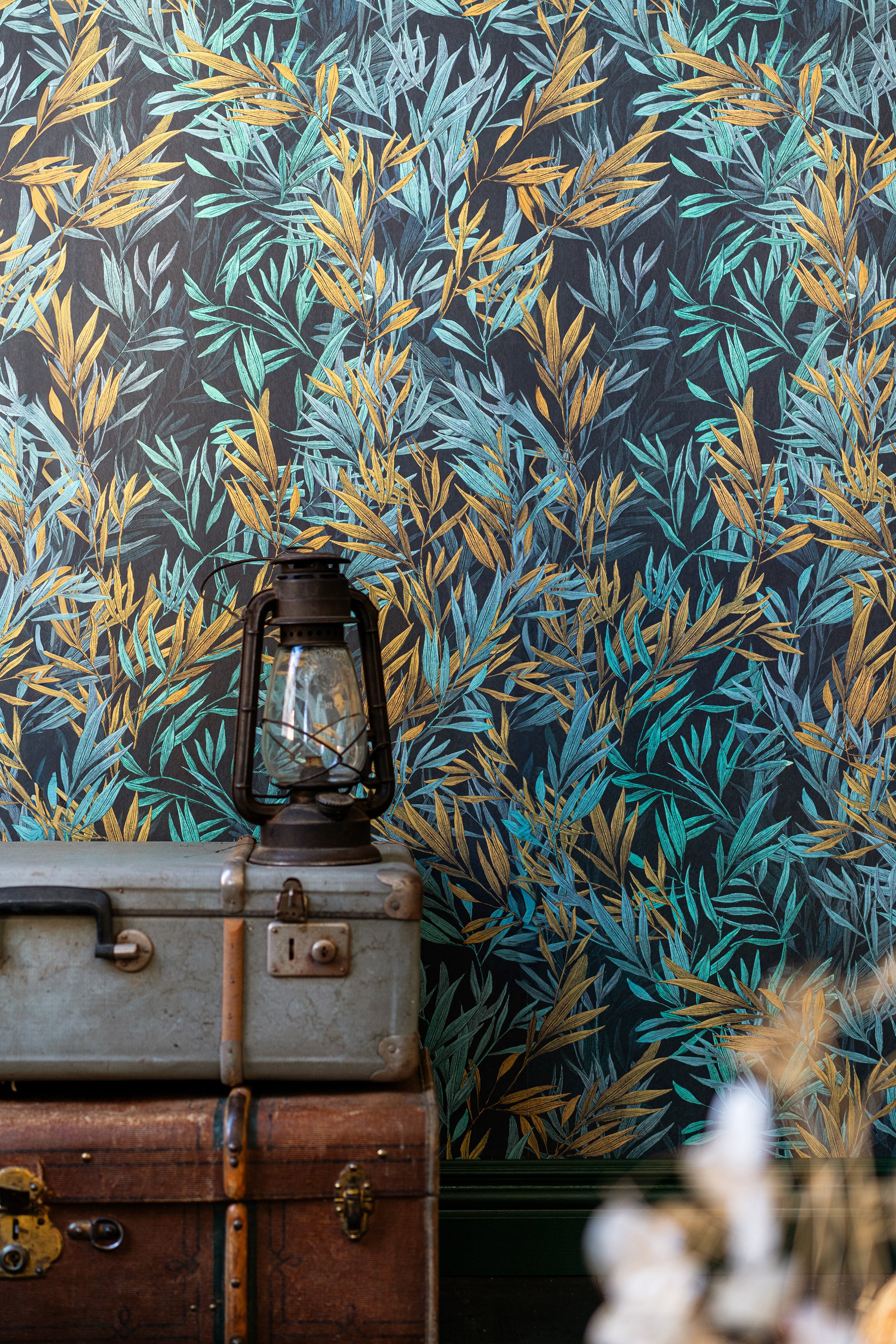 Freshwater Grass wallpaper in blue green color - pattern number WP20732 - by Mind the Gap in the The Wetlands collection