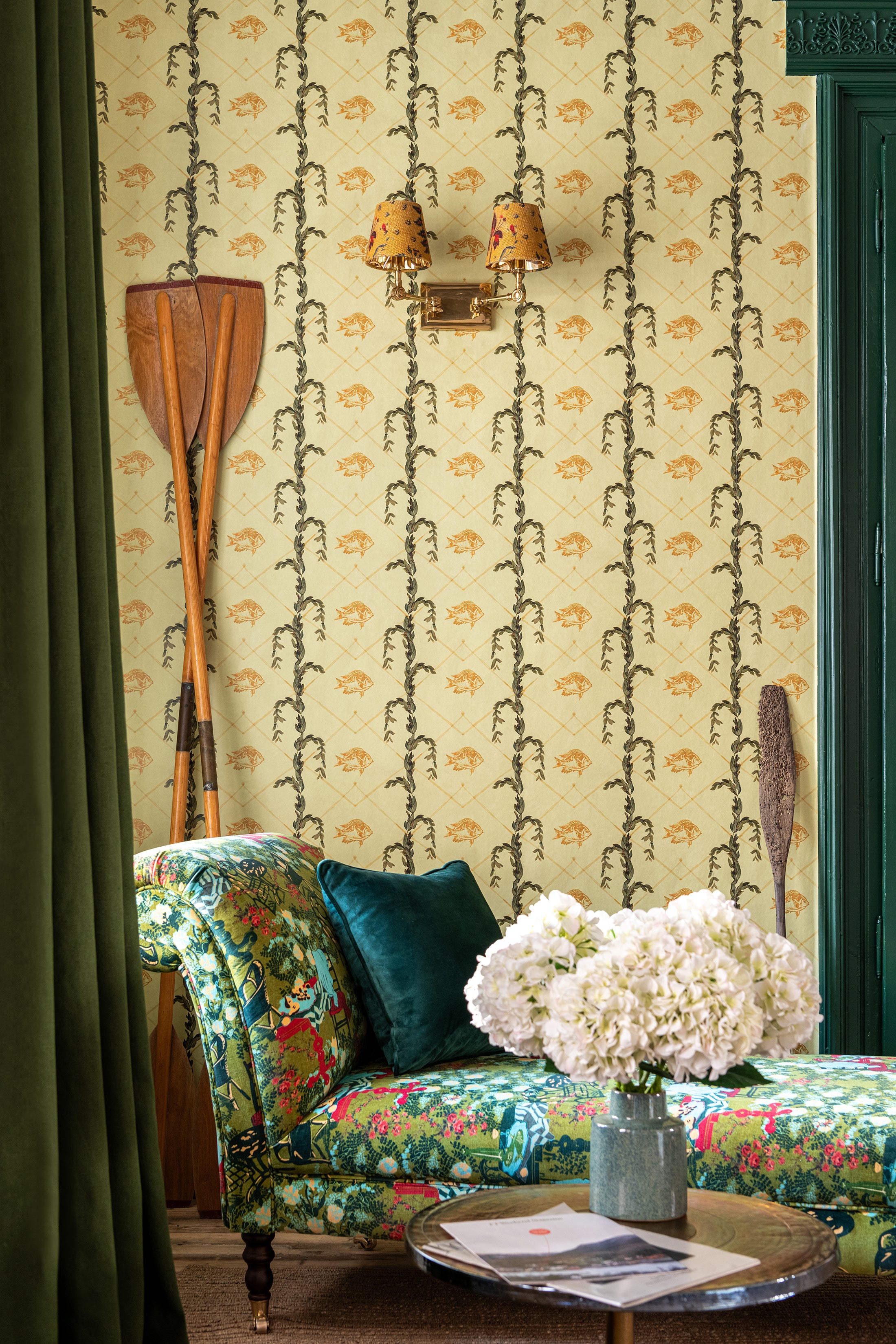 Amoulette wallpaper in green taupe color - pattern number WP30155 - by Mind the Gap in the The Wetlands collection