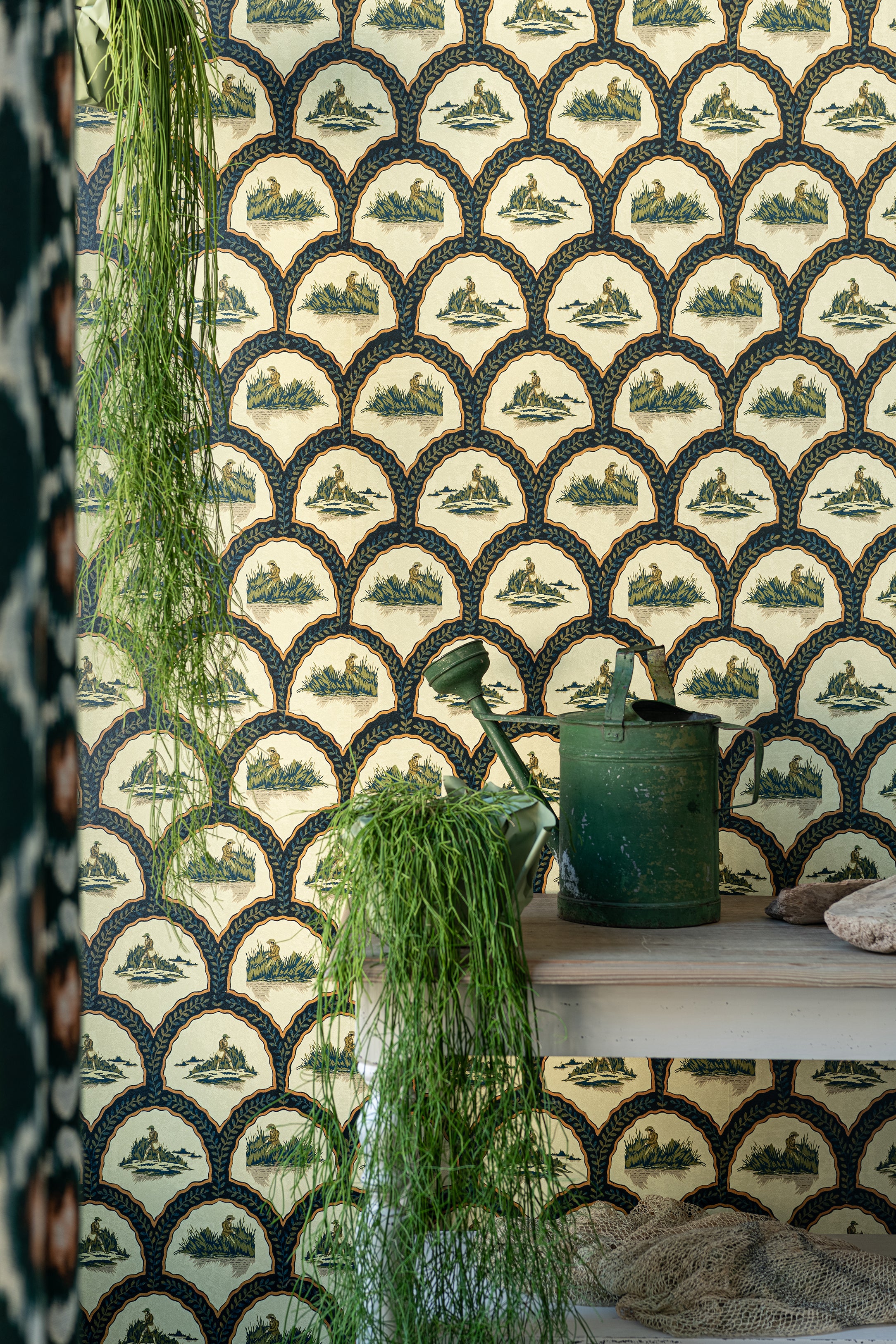 The Hunter wallpaper in pale green color - pattern number WP30159 - by Mind the Gap in the The Wetlands collection