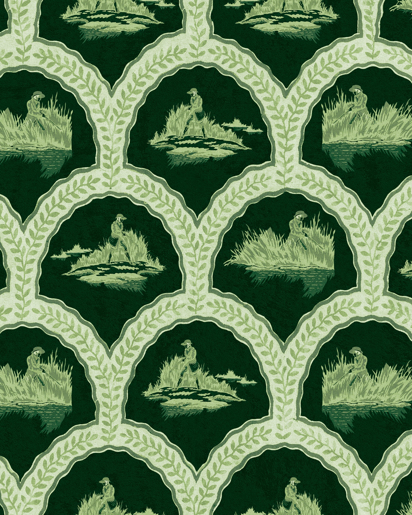 The Hunter wallpaper in evergreen color - pattern number WP30160 - by Mind the Gap in the The Wetlands collection