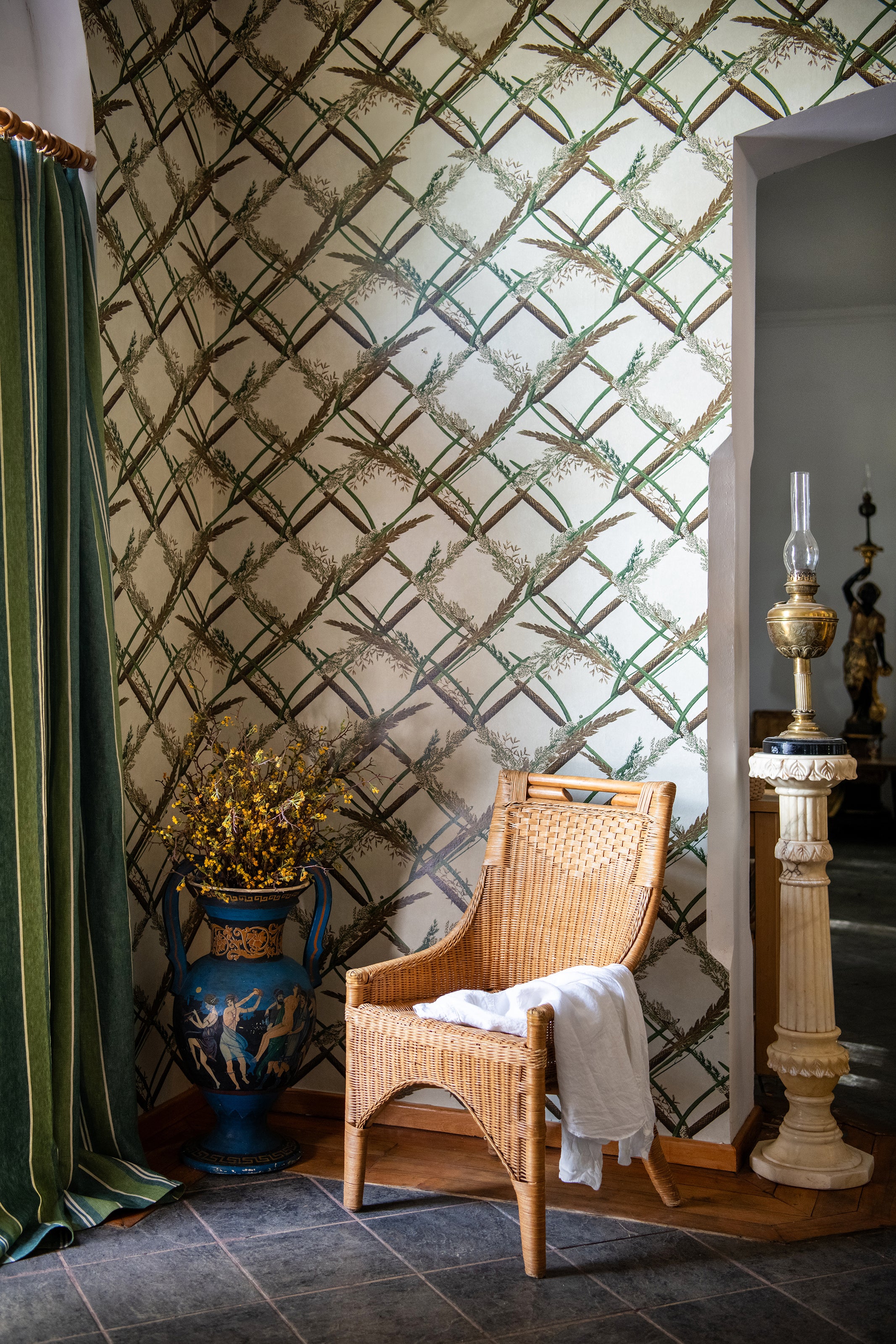 Ornamental Reed wallpaper in brown color - pattern number WP30161 - by Mind the Gap in the The Wetlands collection