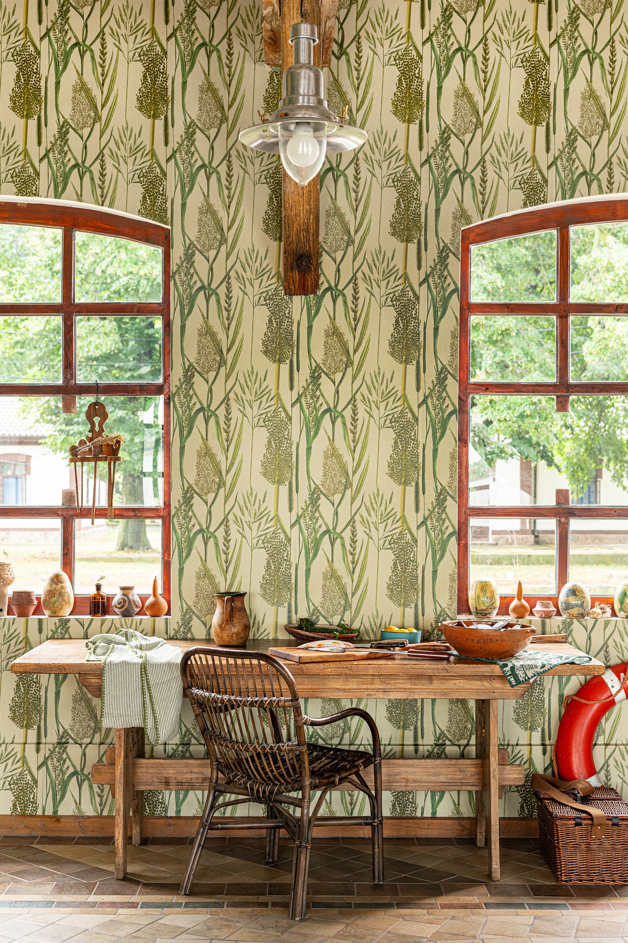 Riverside Flora wallpaper in taupe color - pattern number WP30164 - by Mind the Gap in the The Wetlands collection