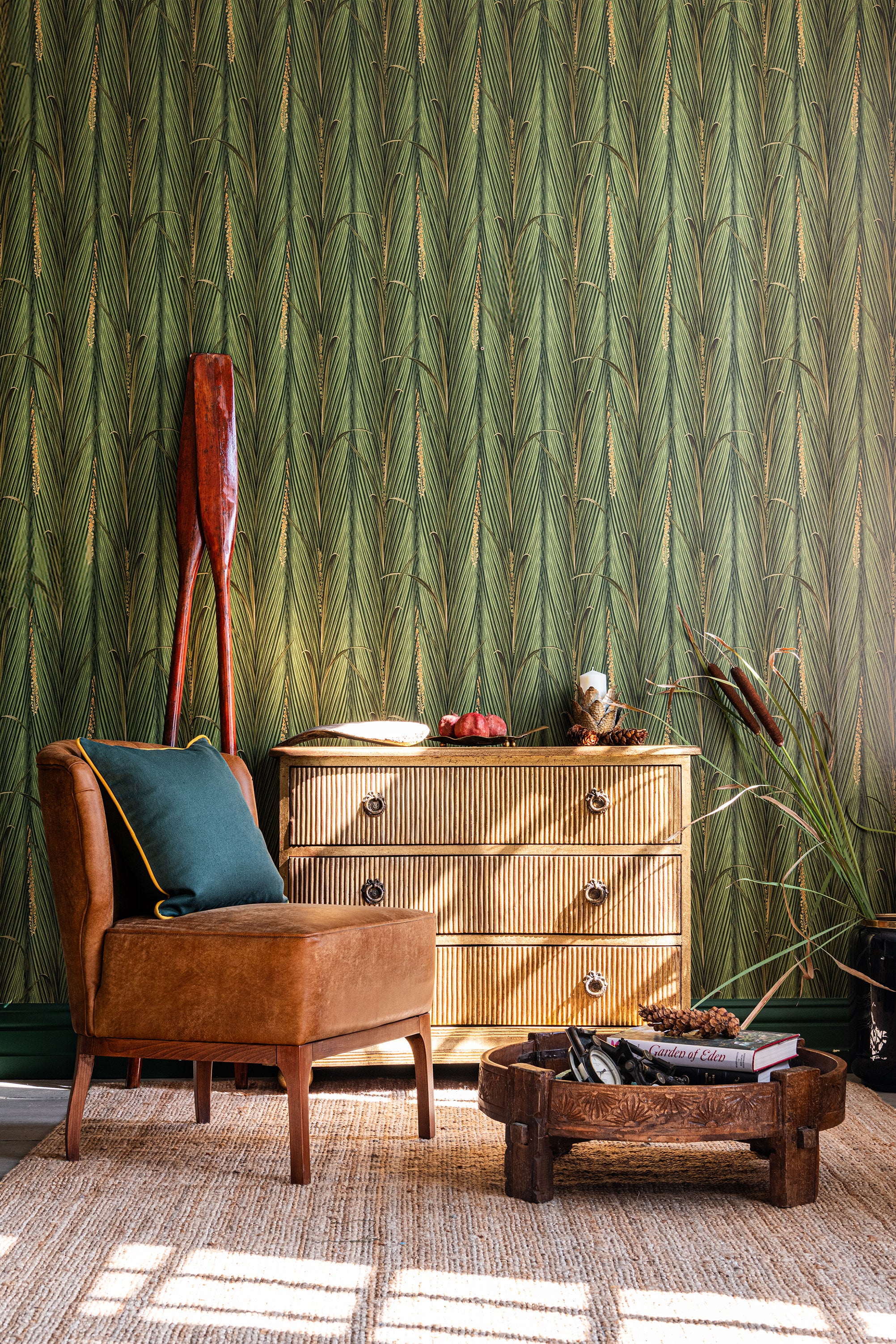 Danube Foliage wallpaper in peridot color - pattern number WP30218 - by Mind the Gap in the The Wetlands collection