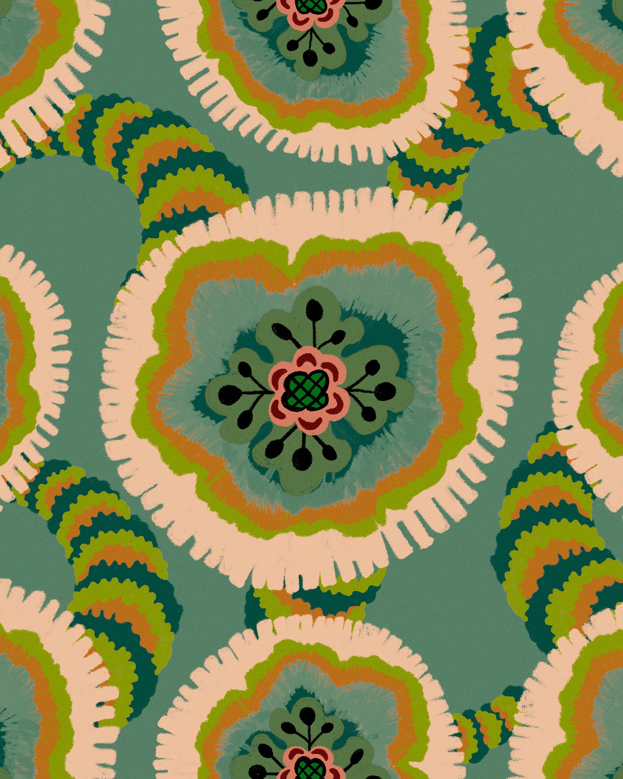 Ethereal Wallpaper in green color - pattern number WP30274 - by Mind the Gap in the Transylvanian Rhapsody collection