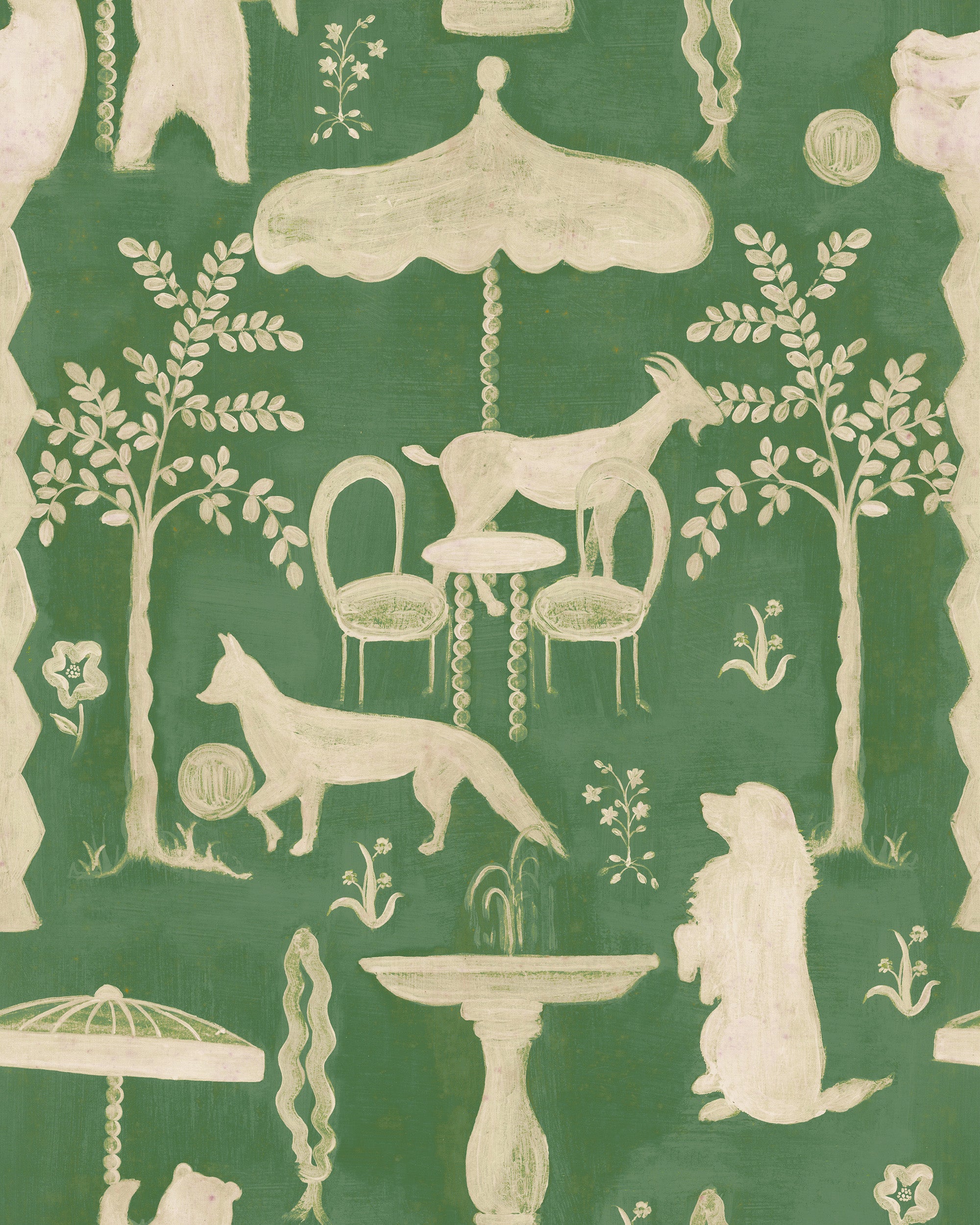 The Hidden Realm Wallpaper in emerald color - pattern number WP30295 - by Mind the Gap in the Transylvanian Rhapsody collection