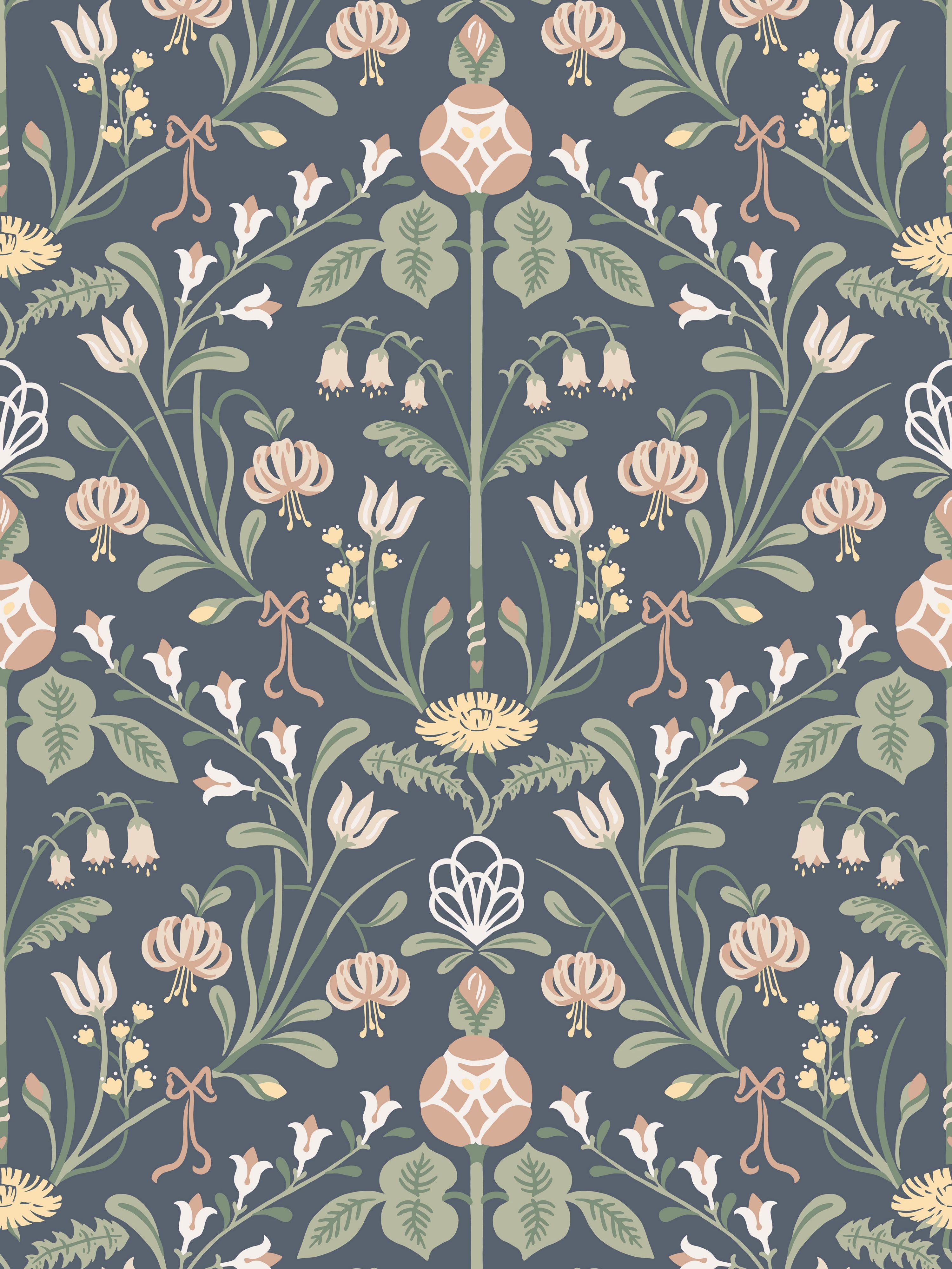 Till Carl wallpaper in indigo color - pattern number WSB 00020154 - by Scalamandre in the collection
