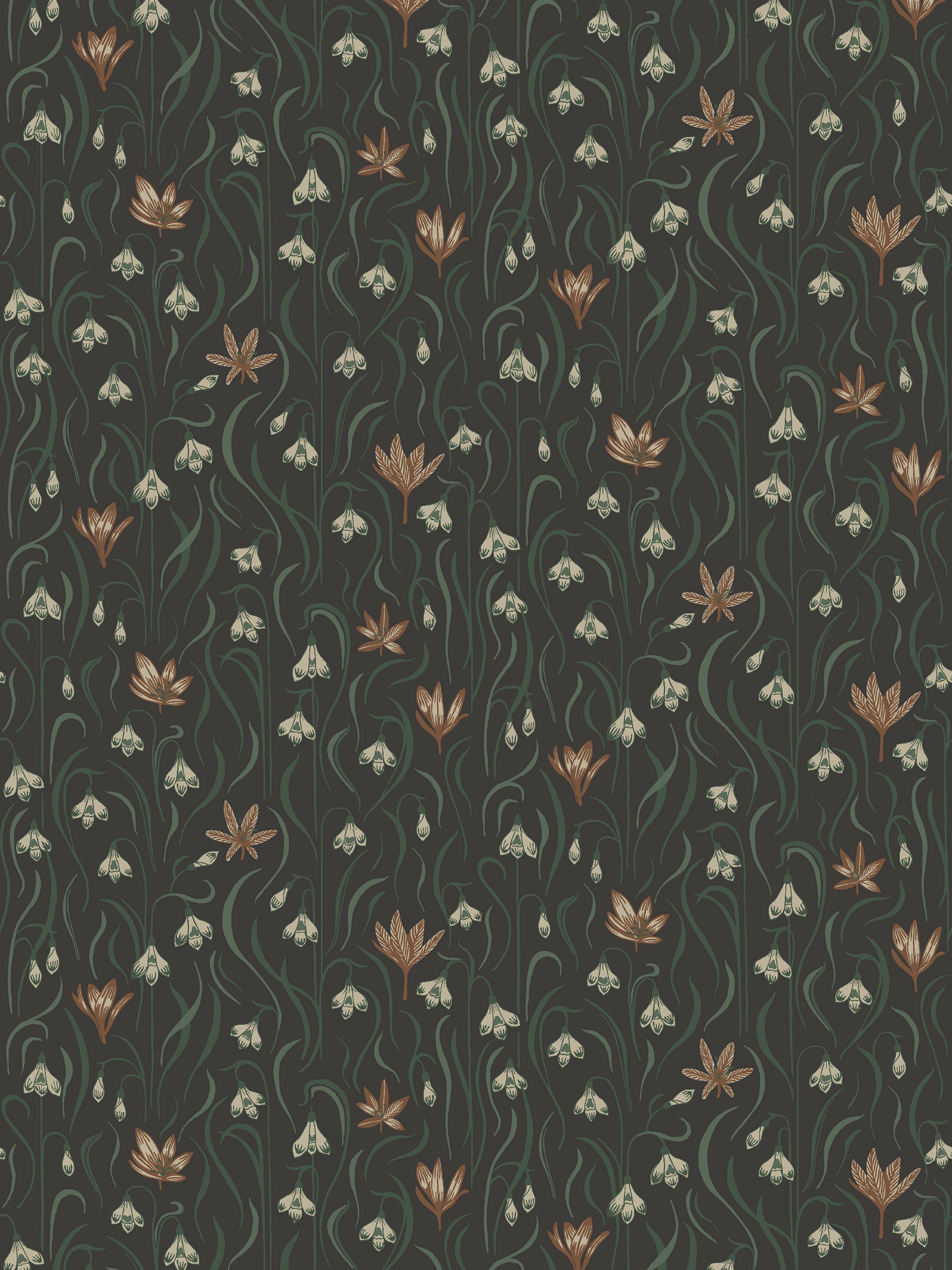 Signe wallpaper in charcoal color - pattern number WSB 00020157 - by Scalamandre in the collection