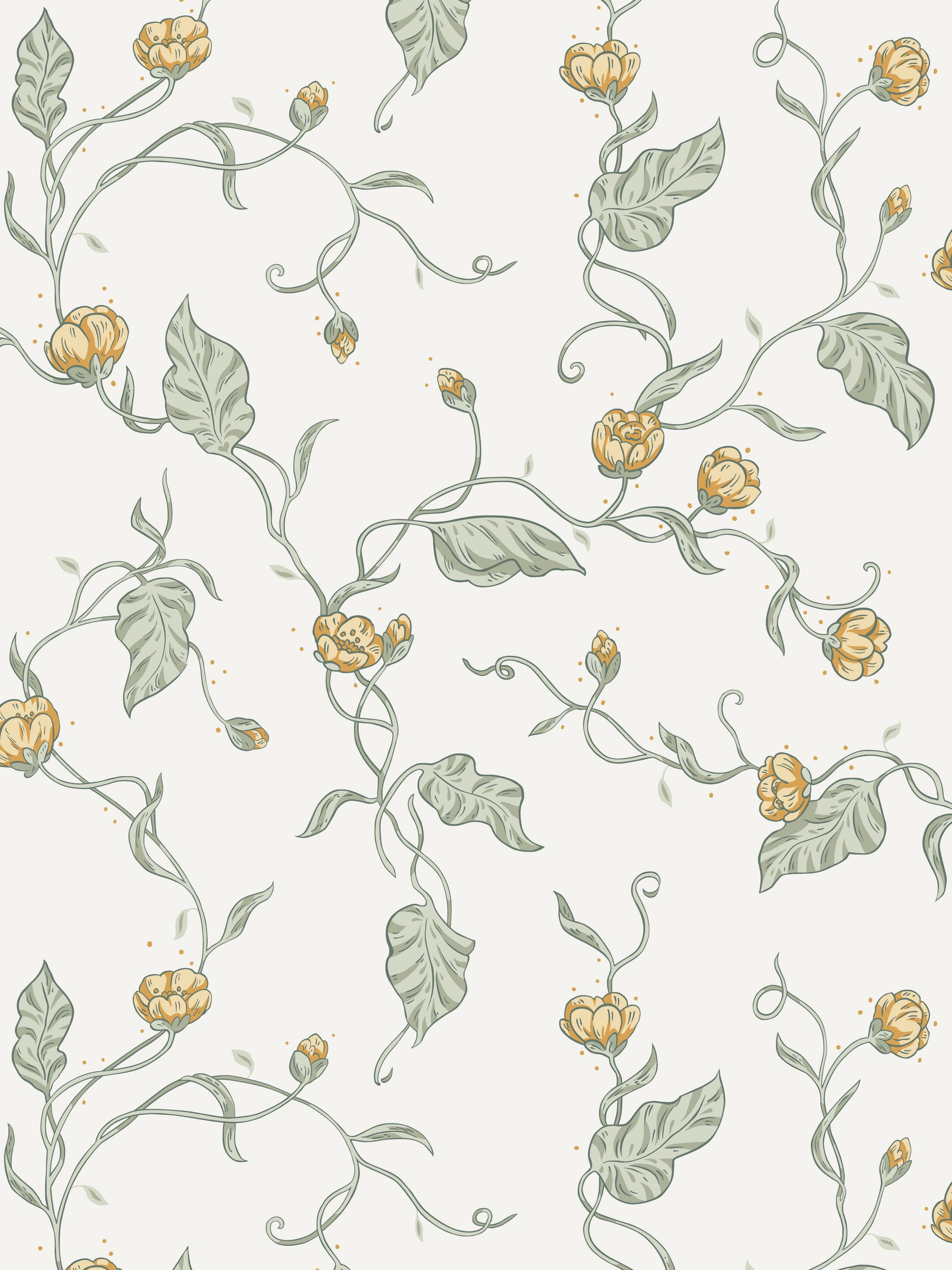 Elmire wallpaper in spring green color - pattern number WSB 00071400 - by Scalamandre in the collection