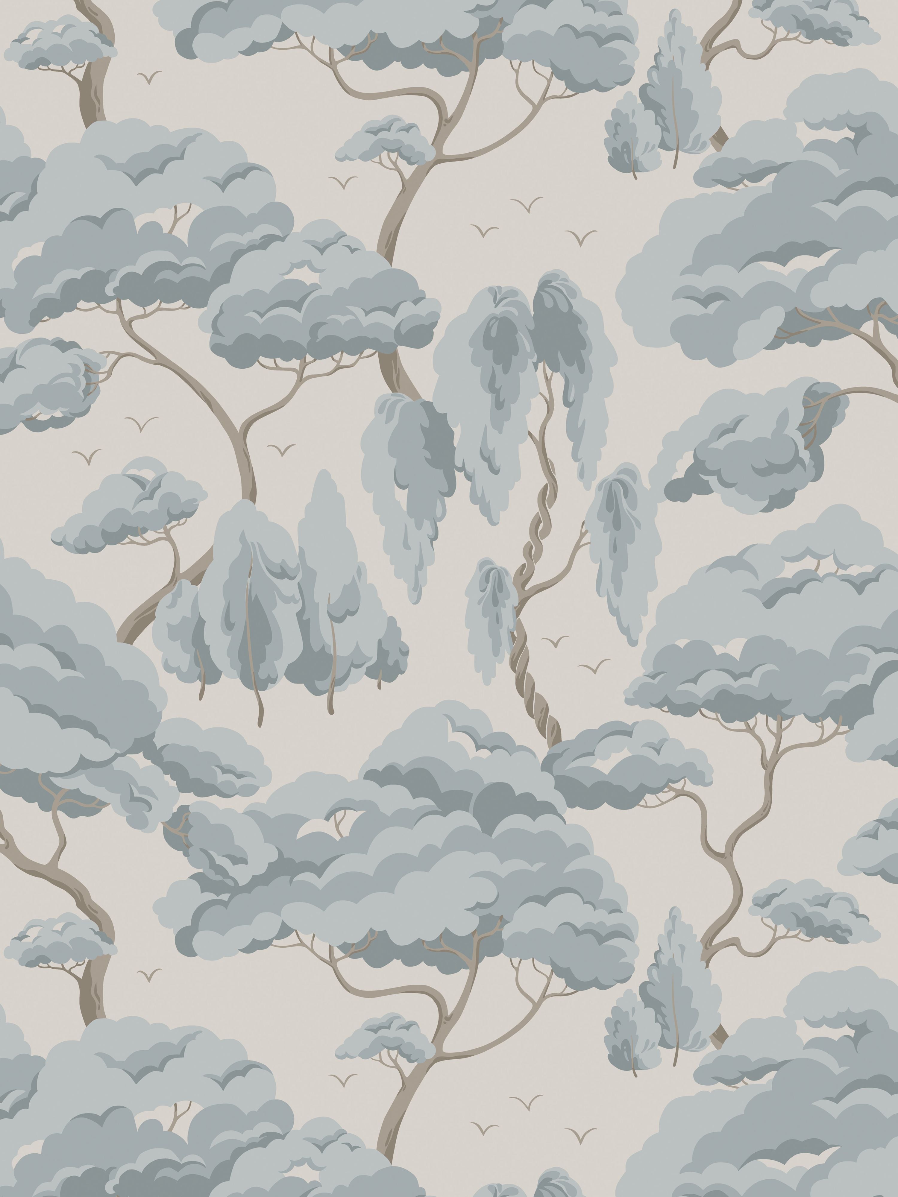 Kristoffer wallpaper in misty blue color - pattern number WSB 002510123 - by Scalamandre in the collection
