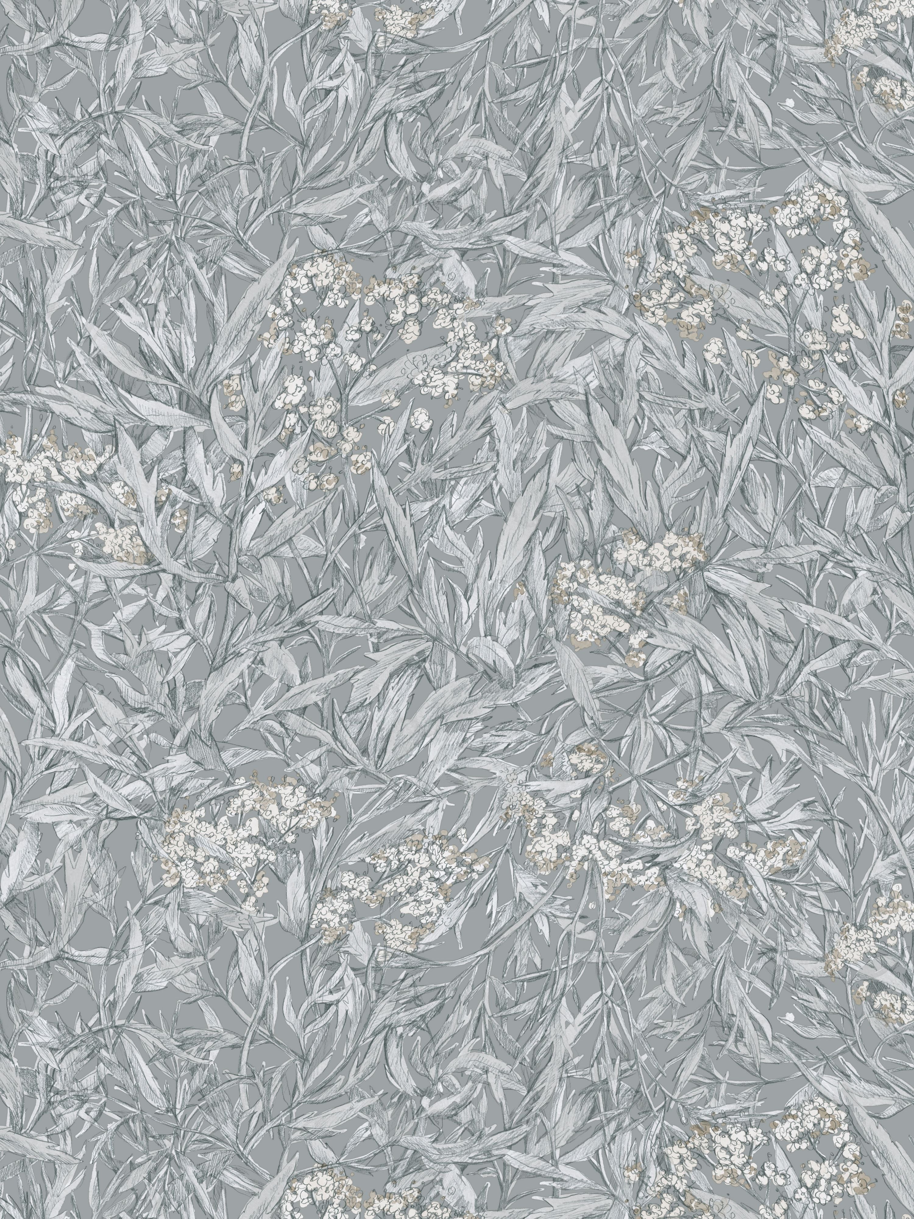 Malin wallpaper in mineral grey color - pattern number WSB 00310225 - by Scalamandre in the collection