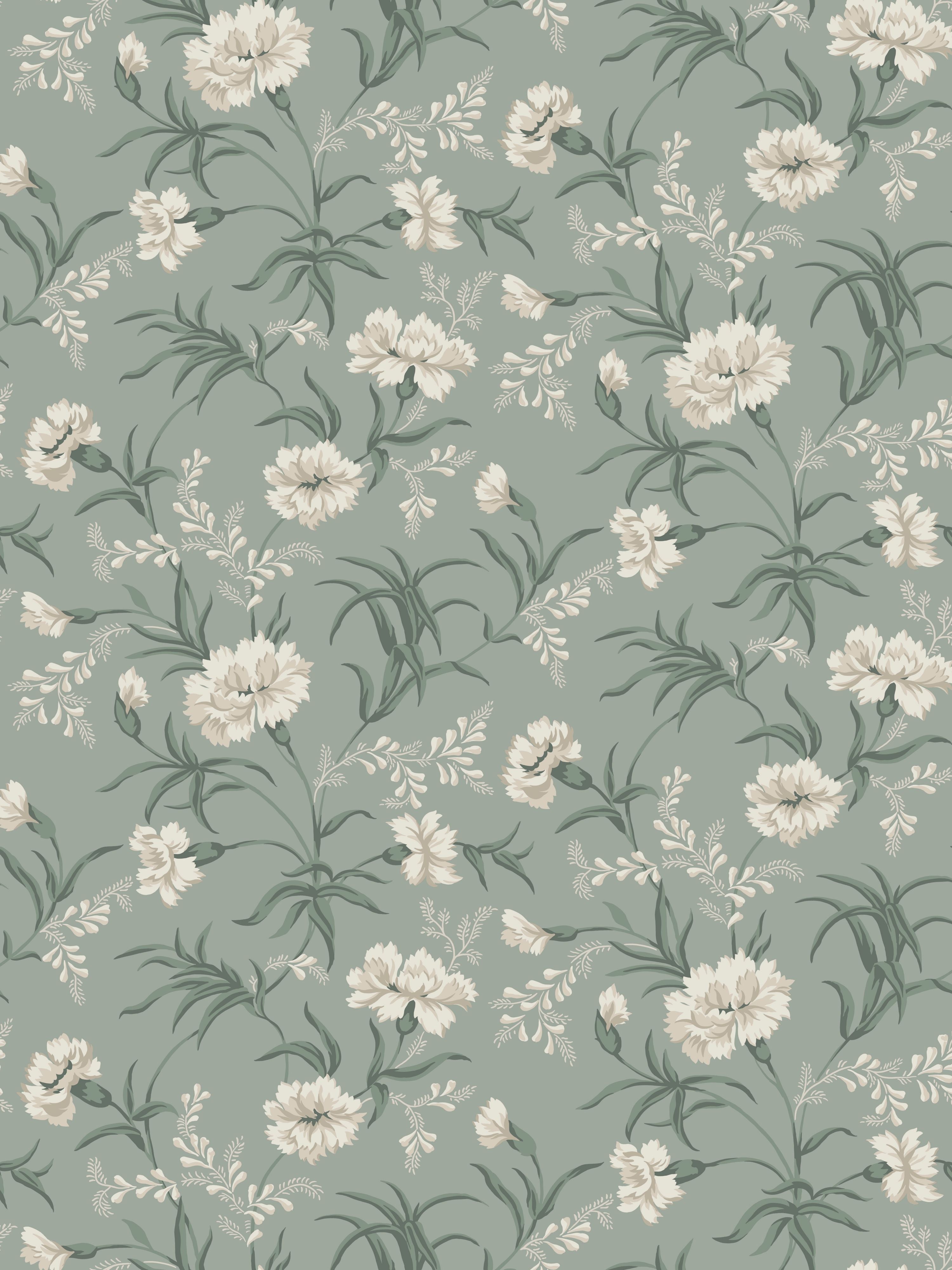 Emilie wallpaper in garden green color - pattern number WSB 00380832 - by Scalamandre in the collection