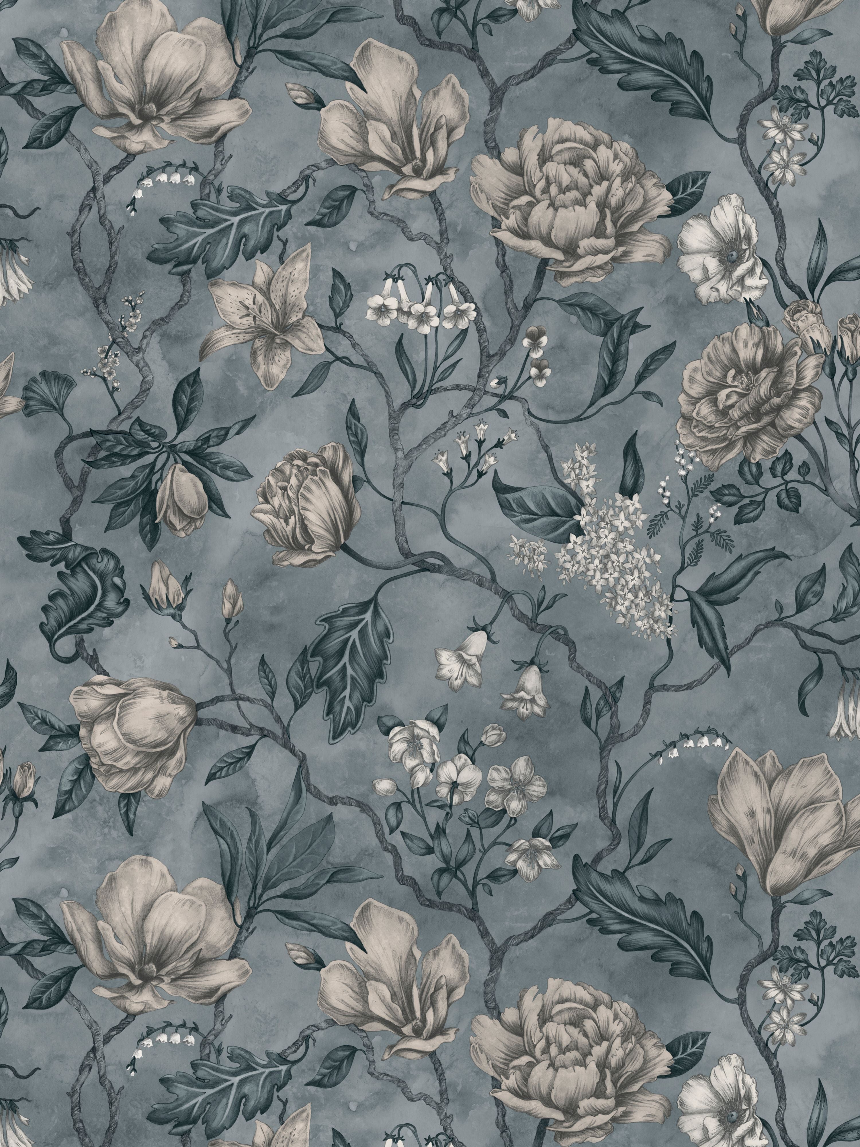 Linda wallpaper in misty blue color - pattern number WSB 00560244 - by Scalamandre in the collection