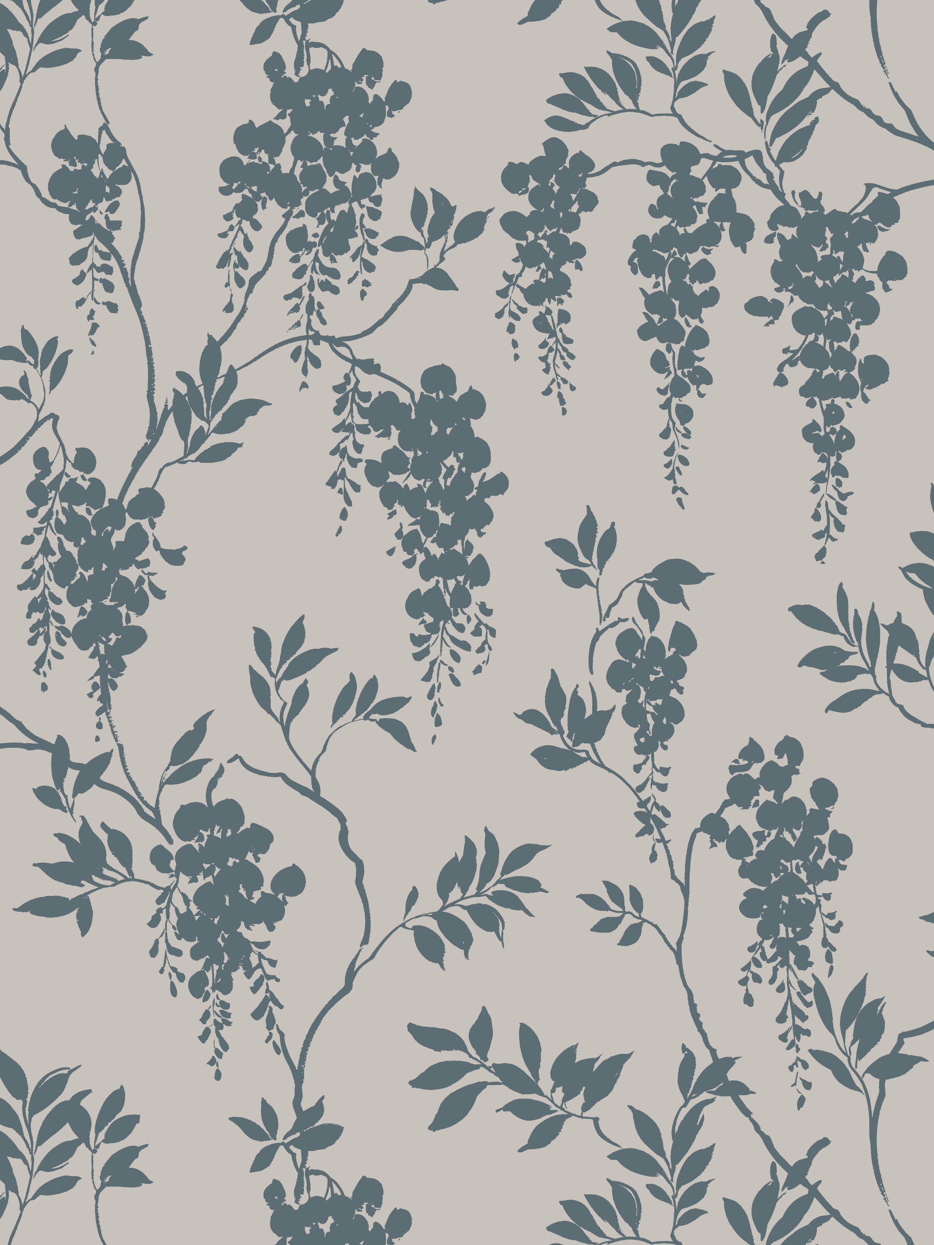 Hedvig wallpaper in petrol color - pattern number WSB 00560833 - by Scalamandre in the collection