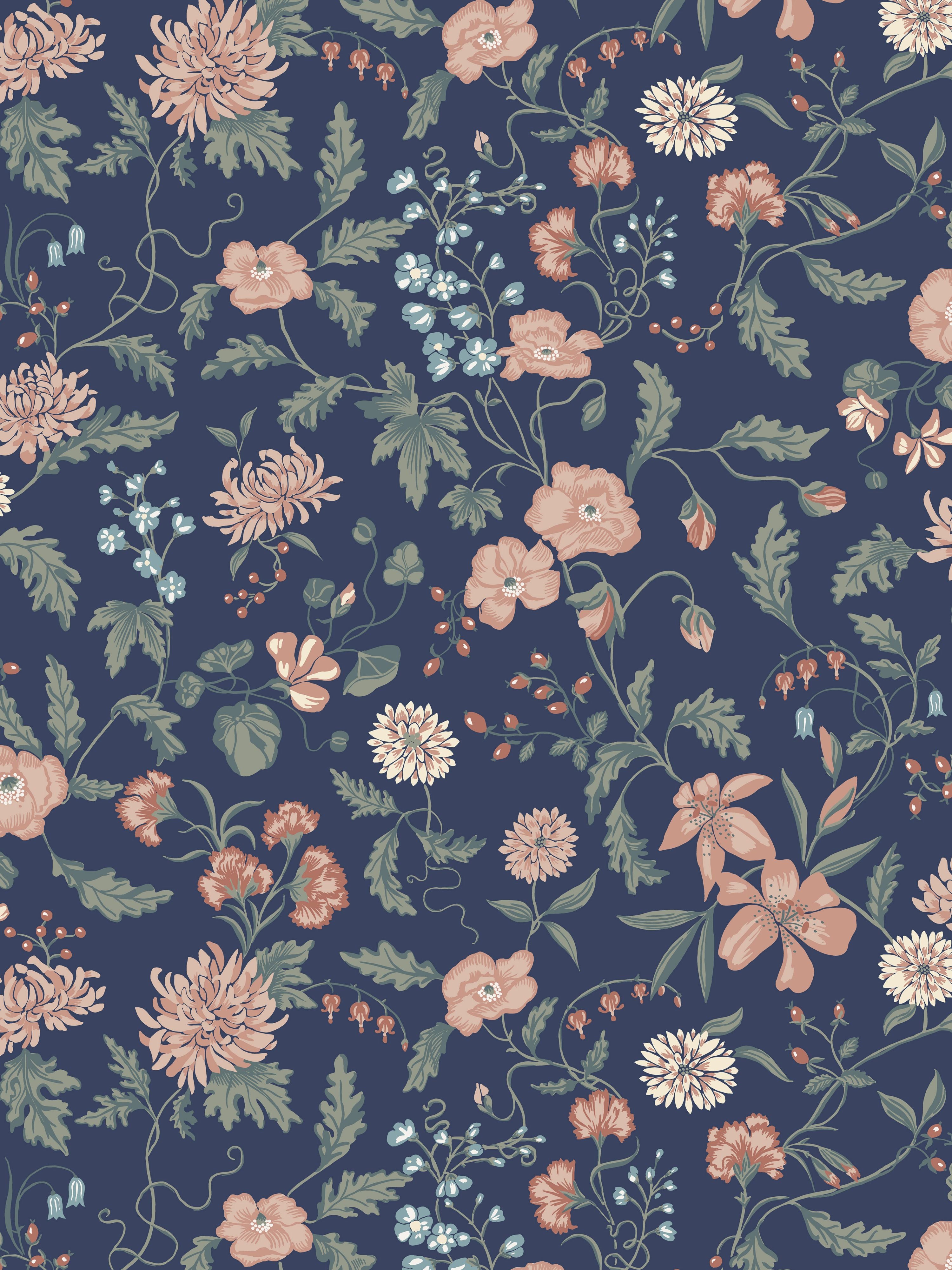 Till Karin wallpaper in midnight blue color - pattern number WSB 006701016 - by Scalamandre in the collection