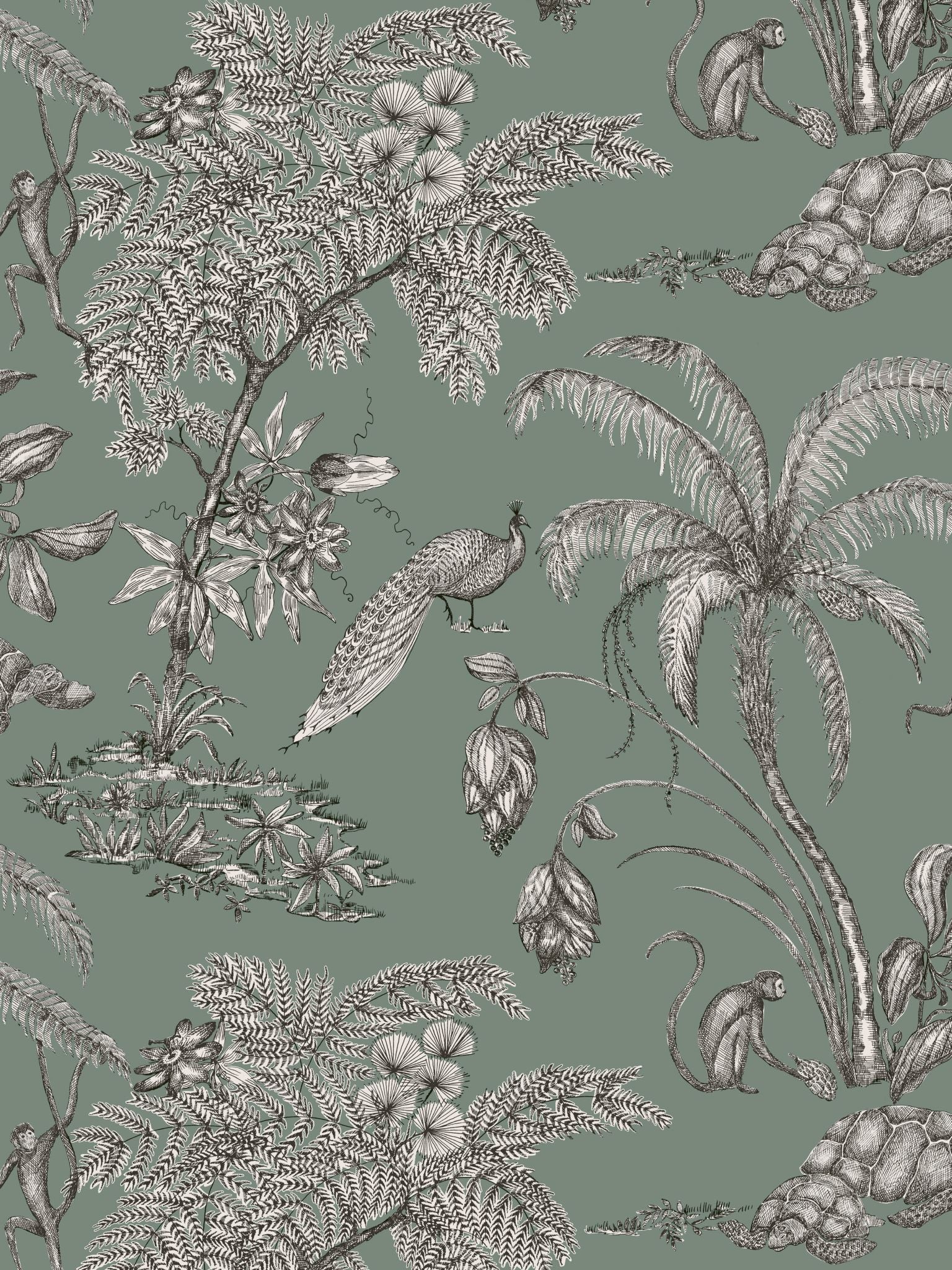 Moa fabric in juniper color - pattern number WSB 00680240 - by Scalamandre in the  collection